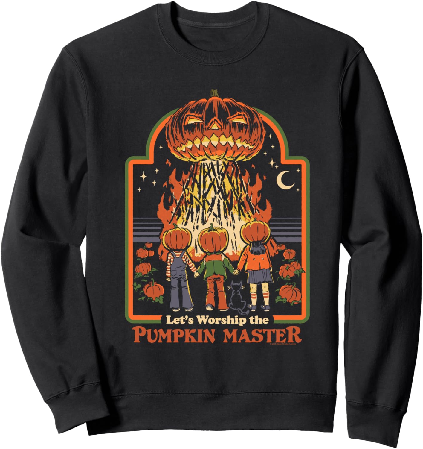 Steven Rhodes Let's Worship The Pumpkin Master Dark Humor Sweatshirt