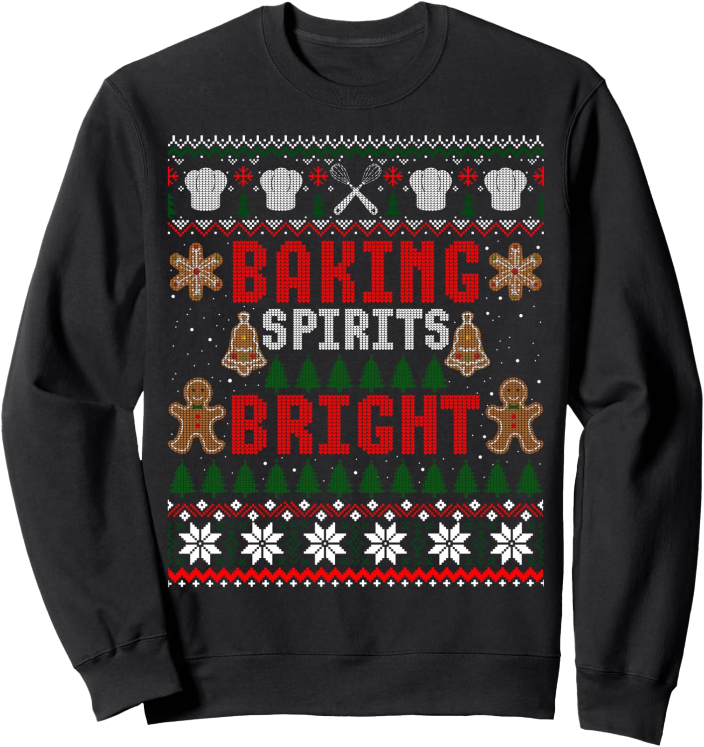 Christmas Baking Spirits Bright Ugly Xmas Sweater Sweatshirt