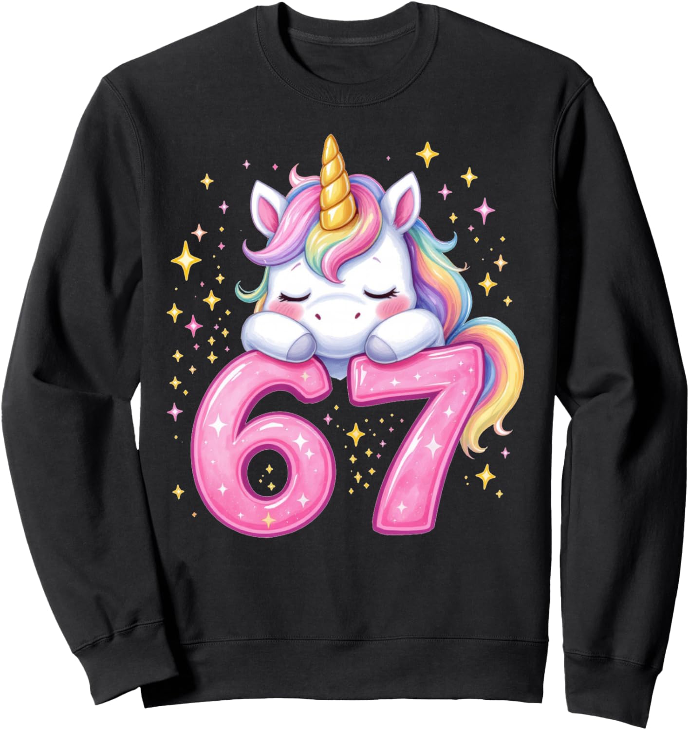 67 Unicorn for Girls Six Seven Meme Brainrot Funny Kids Sweatshirt
