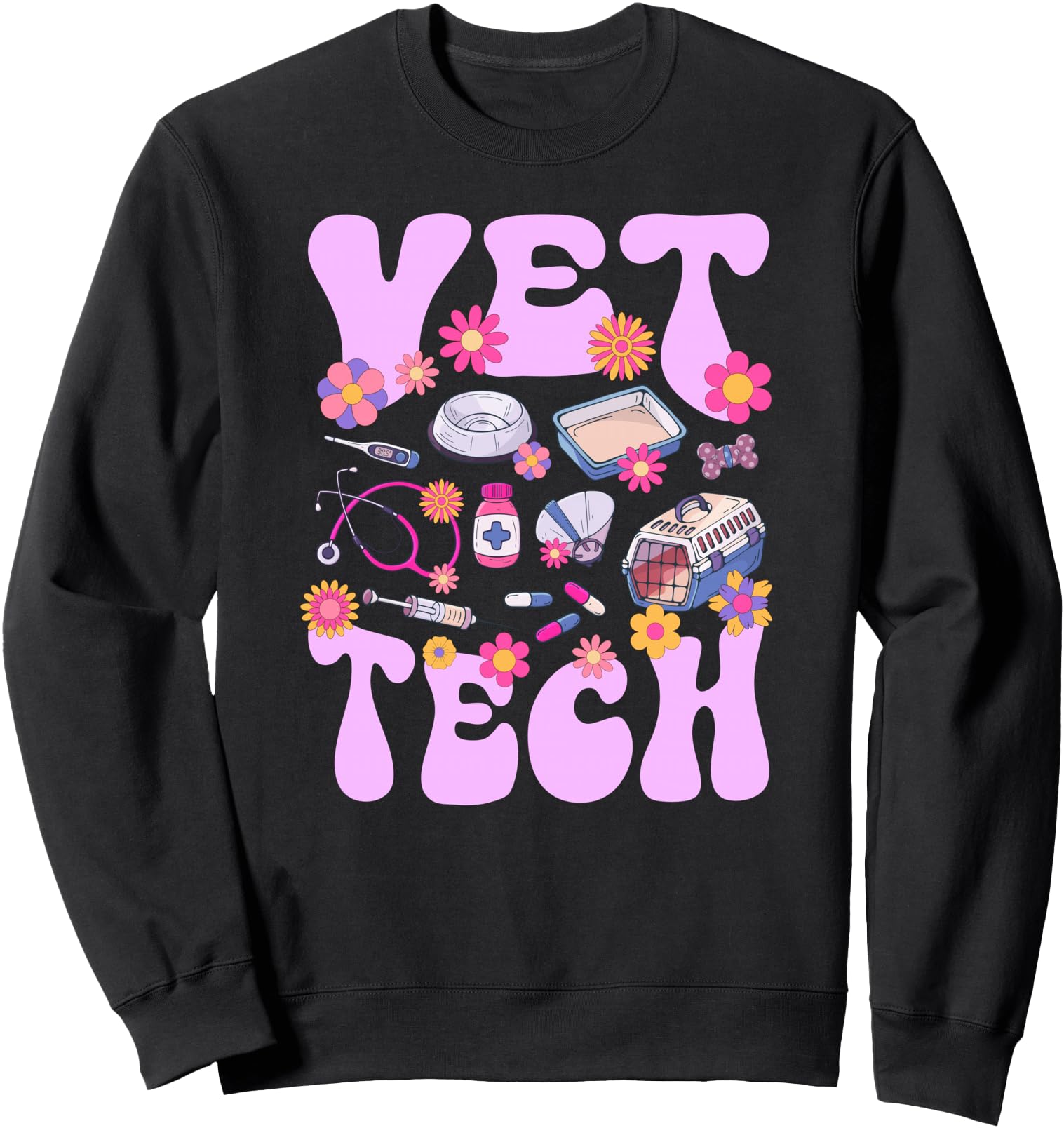 Groovy Vet Tech Veterinary Technician Vet Technician Sweatshirt