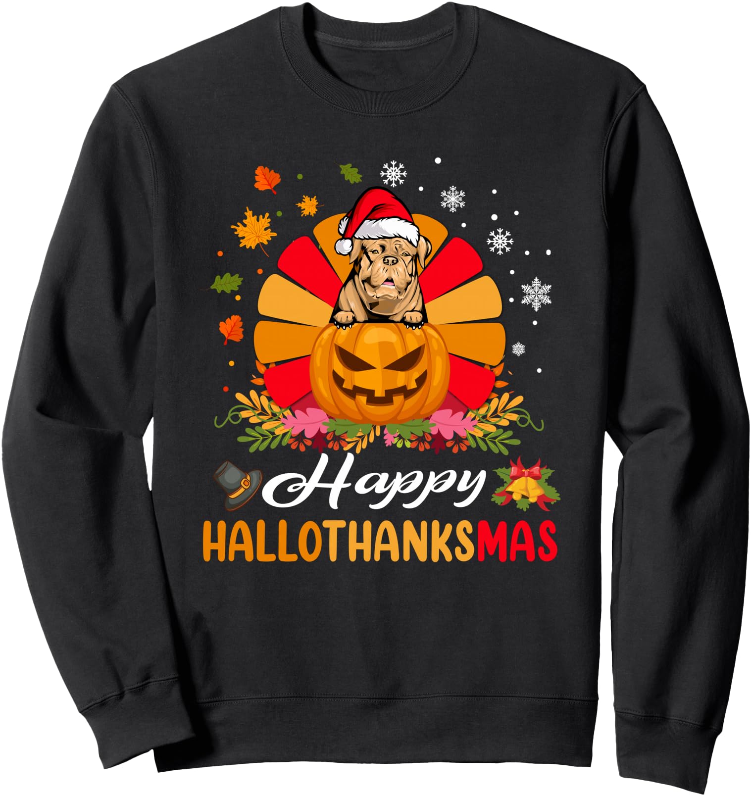 Dogue De Bordeaux Hallothanksmas Halloween Fall Christmas Sweatshirt