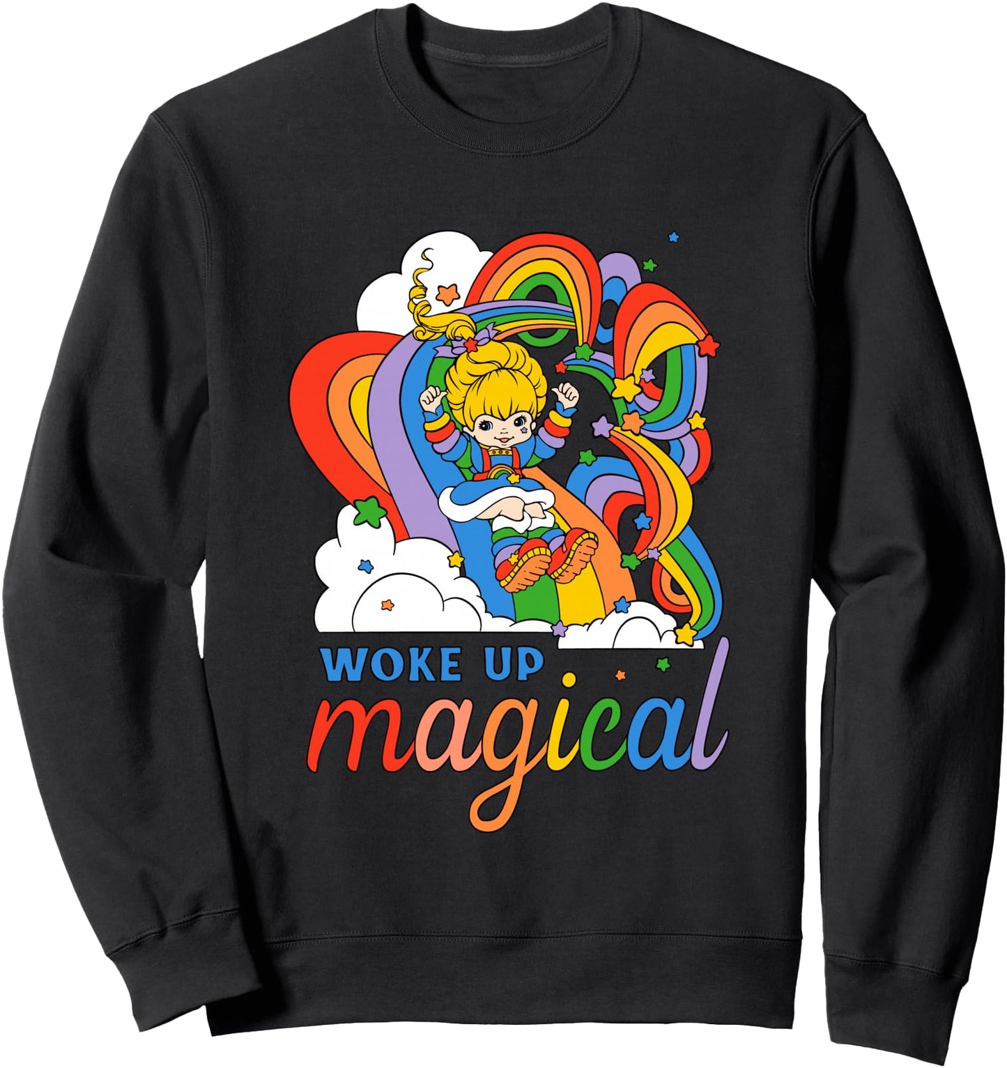 Rainbow Brite Woke Up Magical Vintage Rainbow Slide Sweatshirt