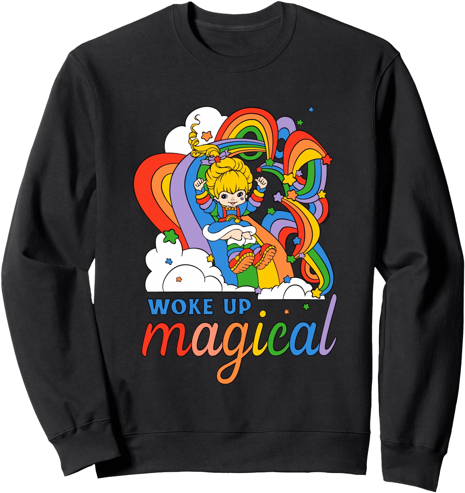 Rainbow Brite Woke Up Magical Vintage Rainbow Slide Sweatshirt