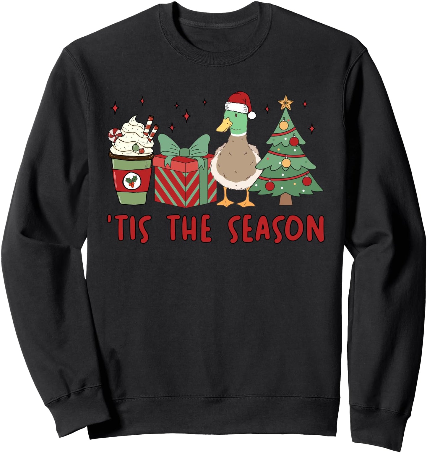 Mallard Duck Christmas Tis The Season Winter Animal Holiday Sweatshirt