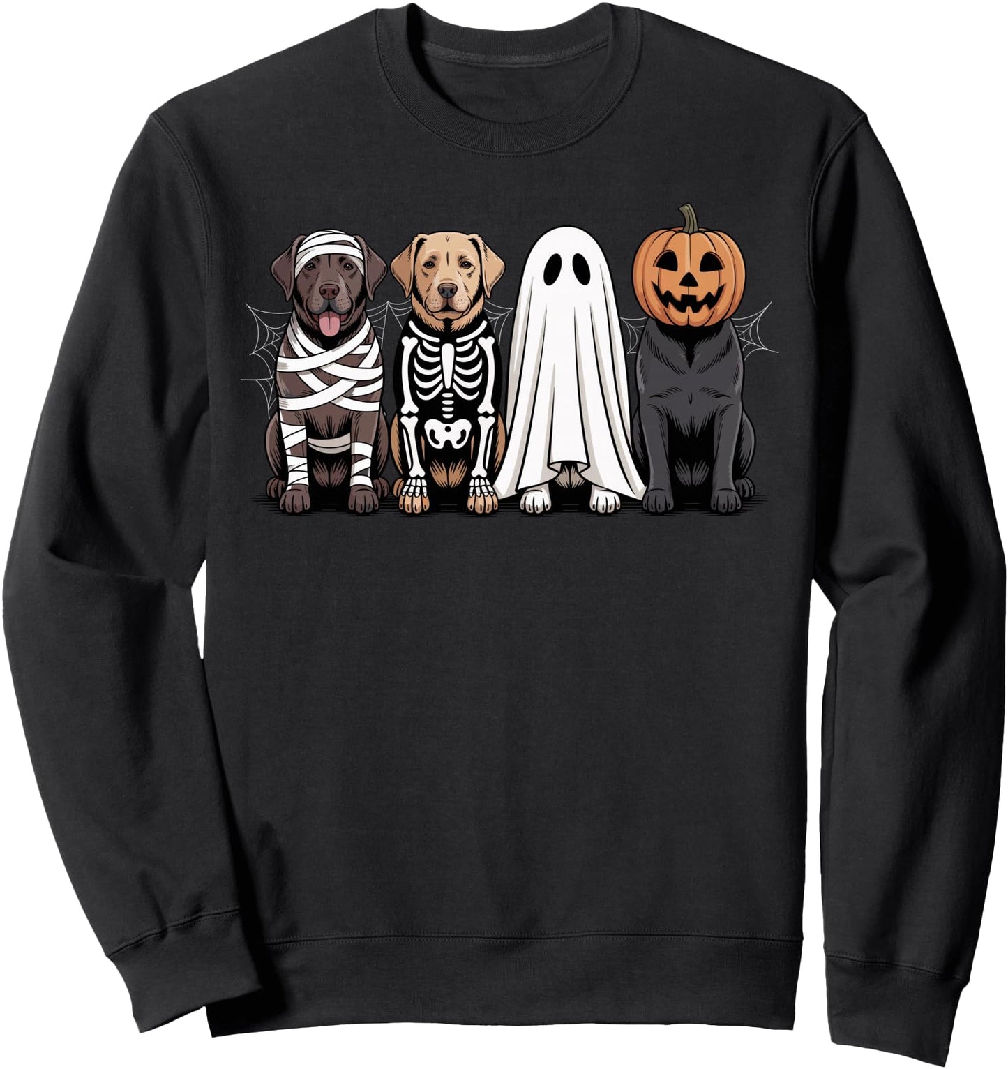 Spooky Ghost Labrador Retriever Pumpkin Halloween Skeleton Sweatshirt