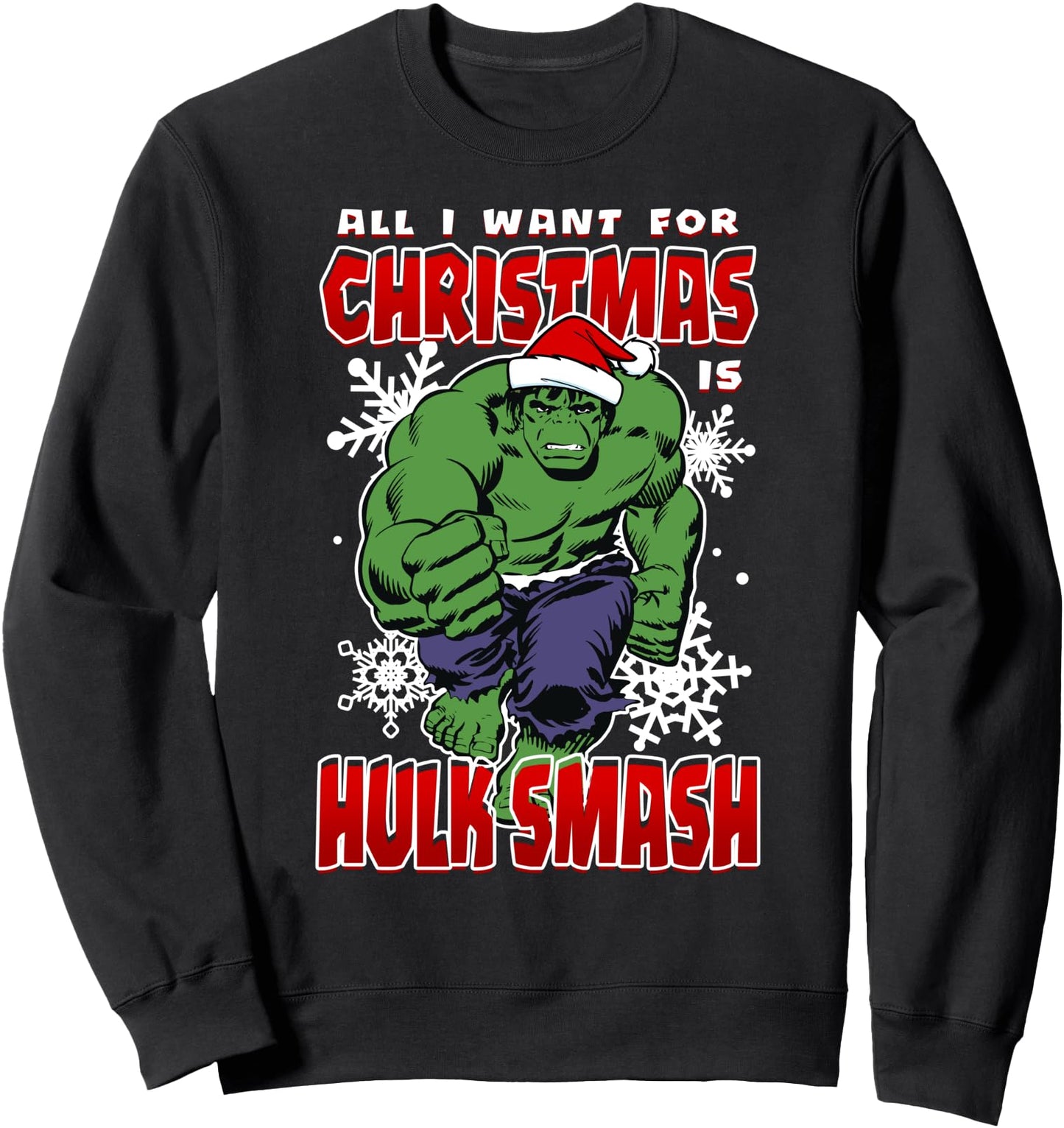 Marvel Comics Classic All I Want For Christmas Is Hulk Smash Sweatshirt