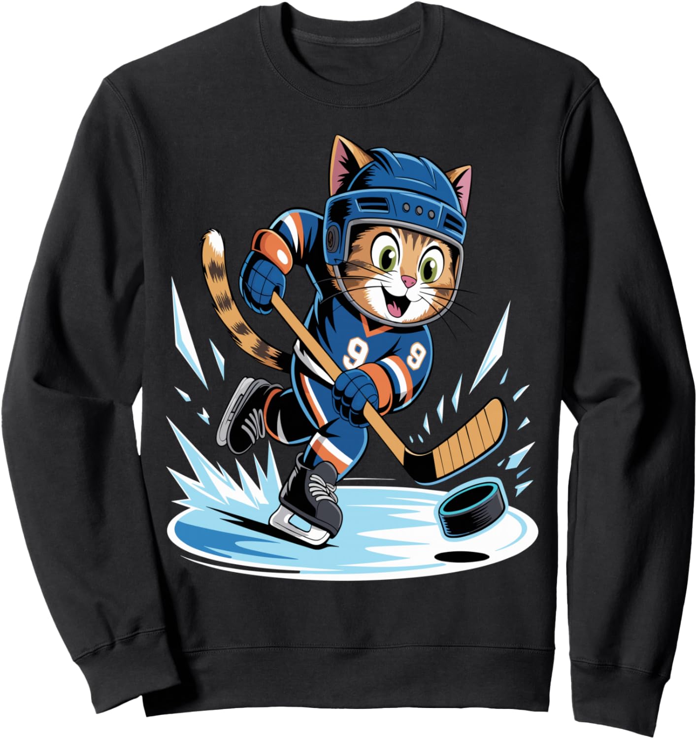 Funny Cat Playing Ice Hockey Sports Lover Sweatshirt