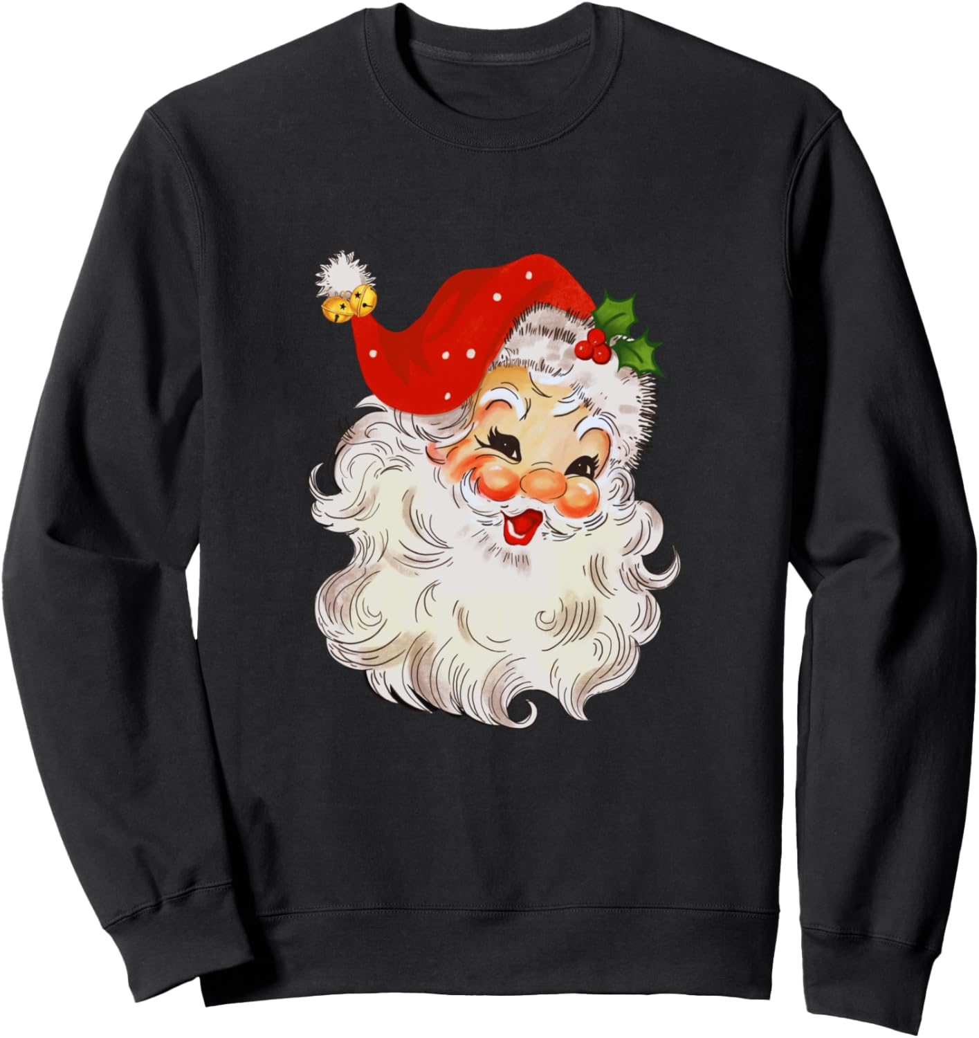 Retro Jolly Santa Claus Face Vintage St. Nick Christmas Sweatshirt