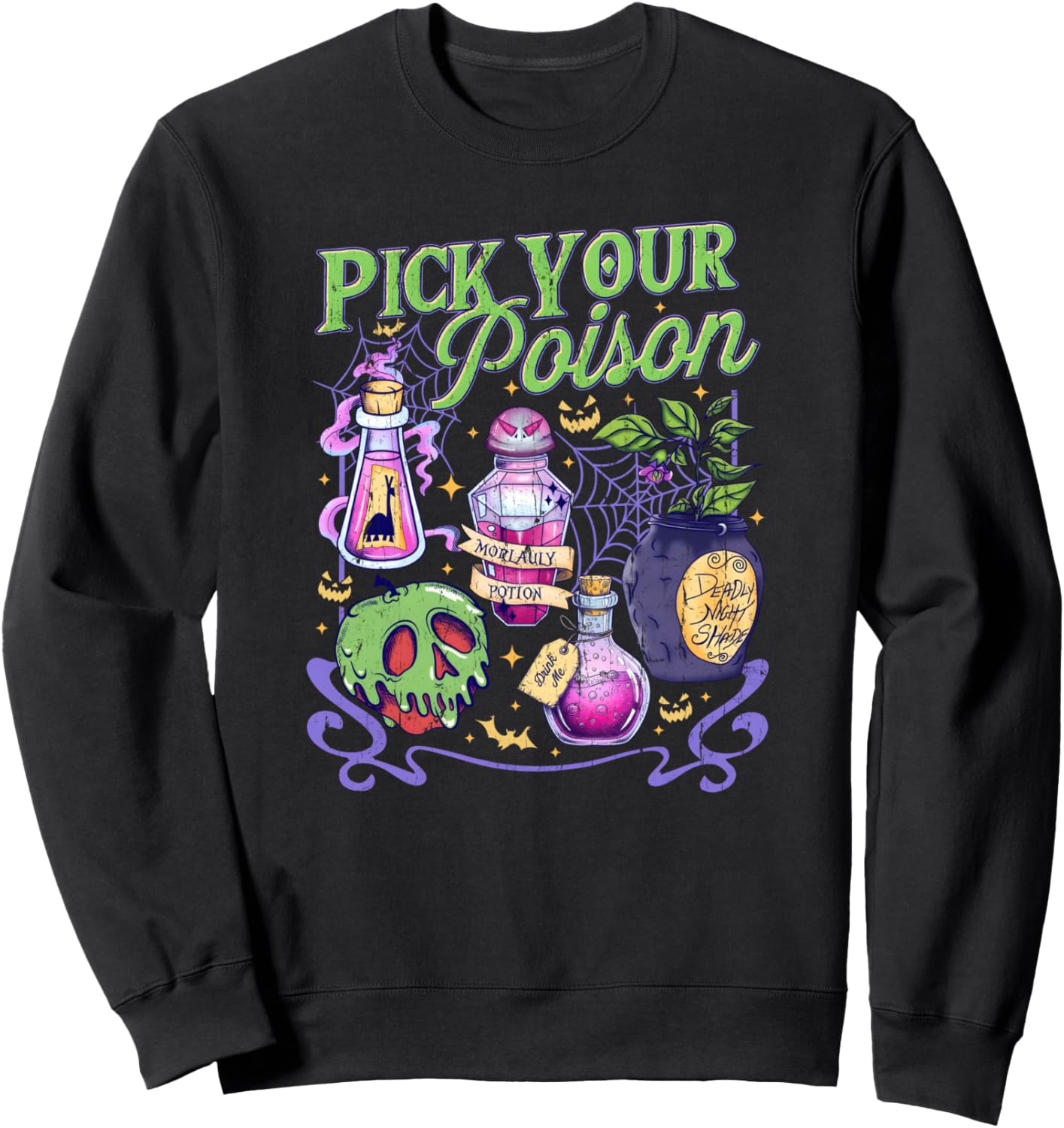 Pick Your Poison, Vintage Princess Halloween, Funny Poison Sweatshirt