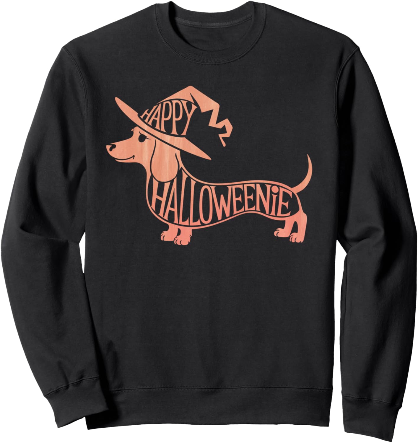 Happy Halloweenie Weiner Dog Cute Dachshund Witch Hat Sweatshirt
