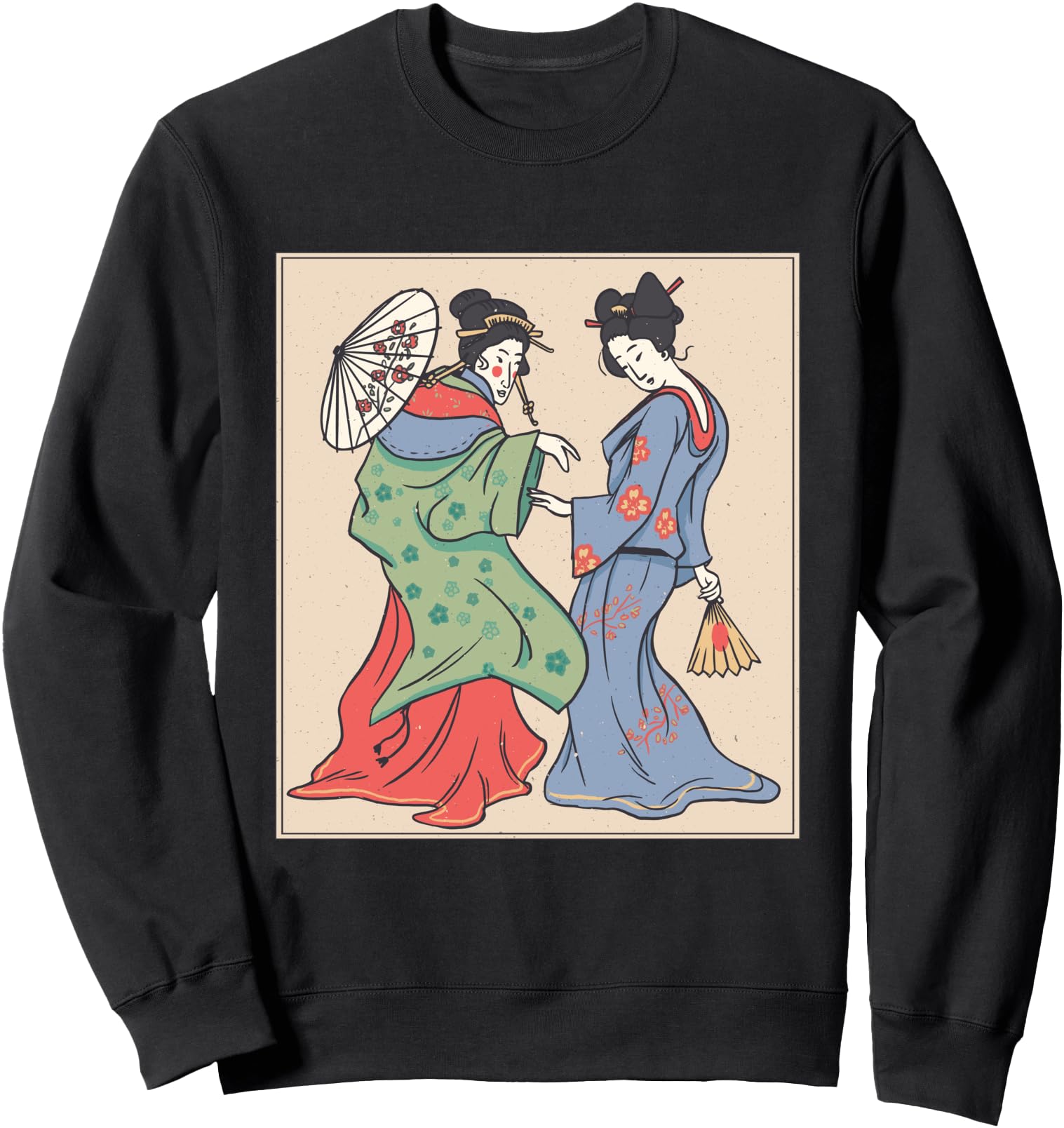 Japanese Geisha Girl in Kimono Sweatshirt