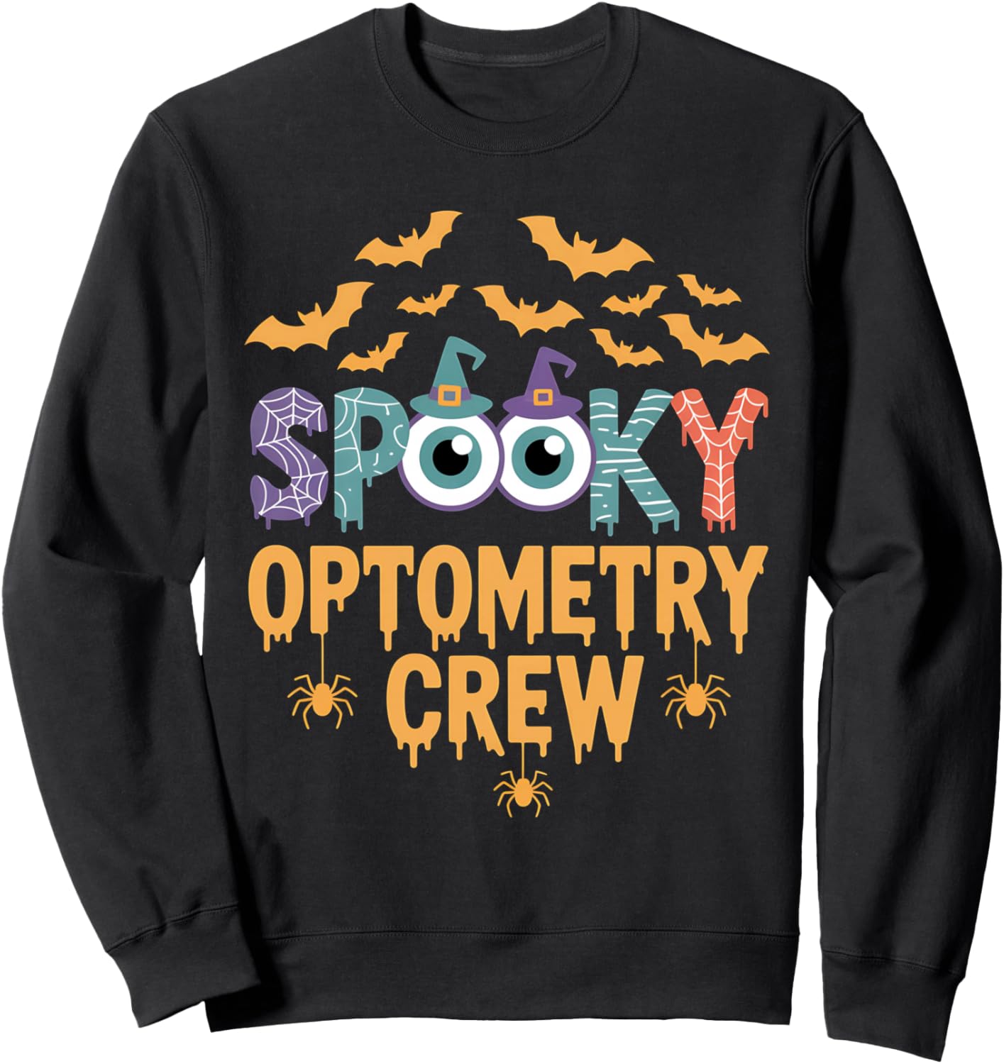 Optometry Halloween Shirts Optician Spooky Optometrist Crew Sweatshirt
