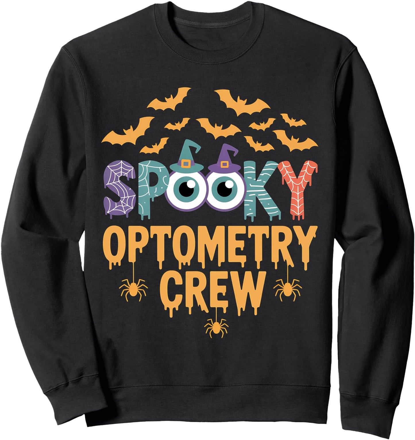 Optometry Halloween Shirts Optician Spooky Optometrist Crew Sweatshirt