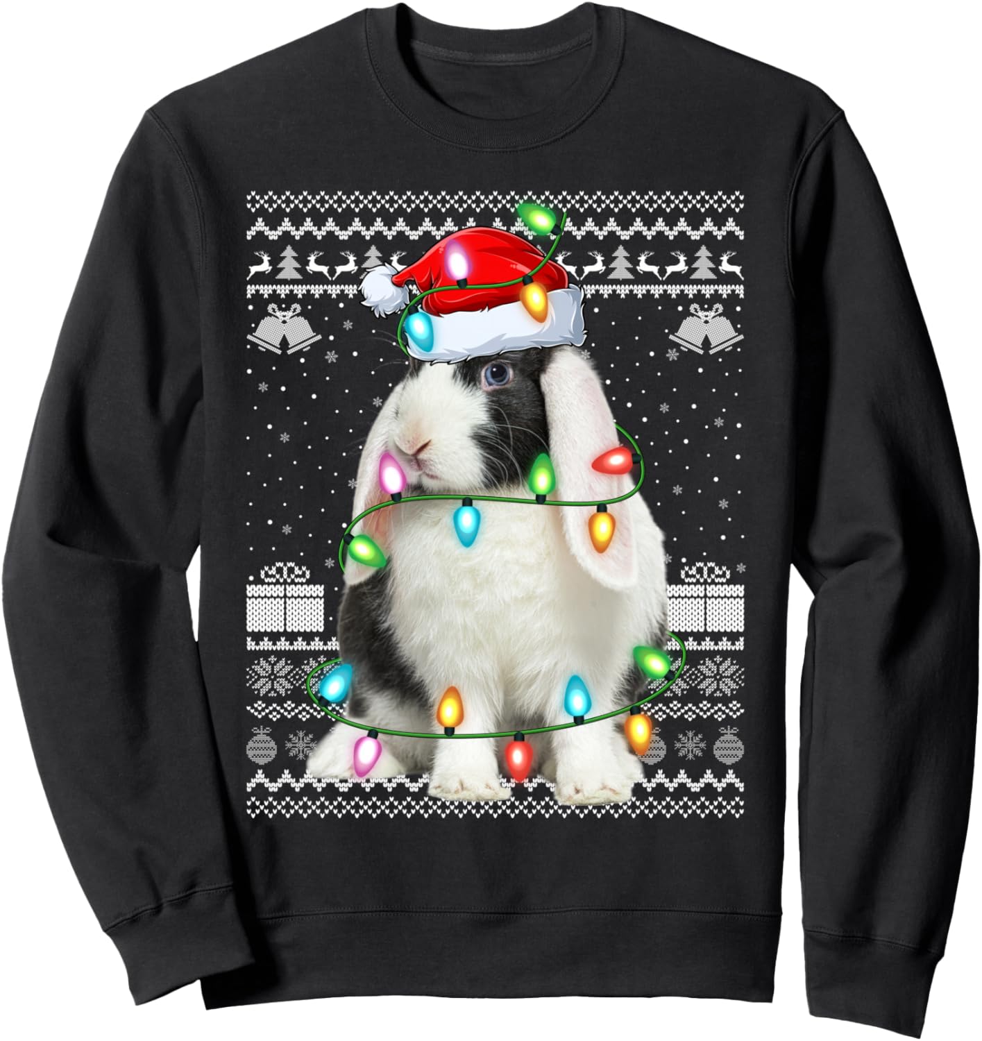 Bunny Rabbit Xmas Lights Ugly Christmas Sweaters Sweatshirt