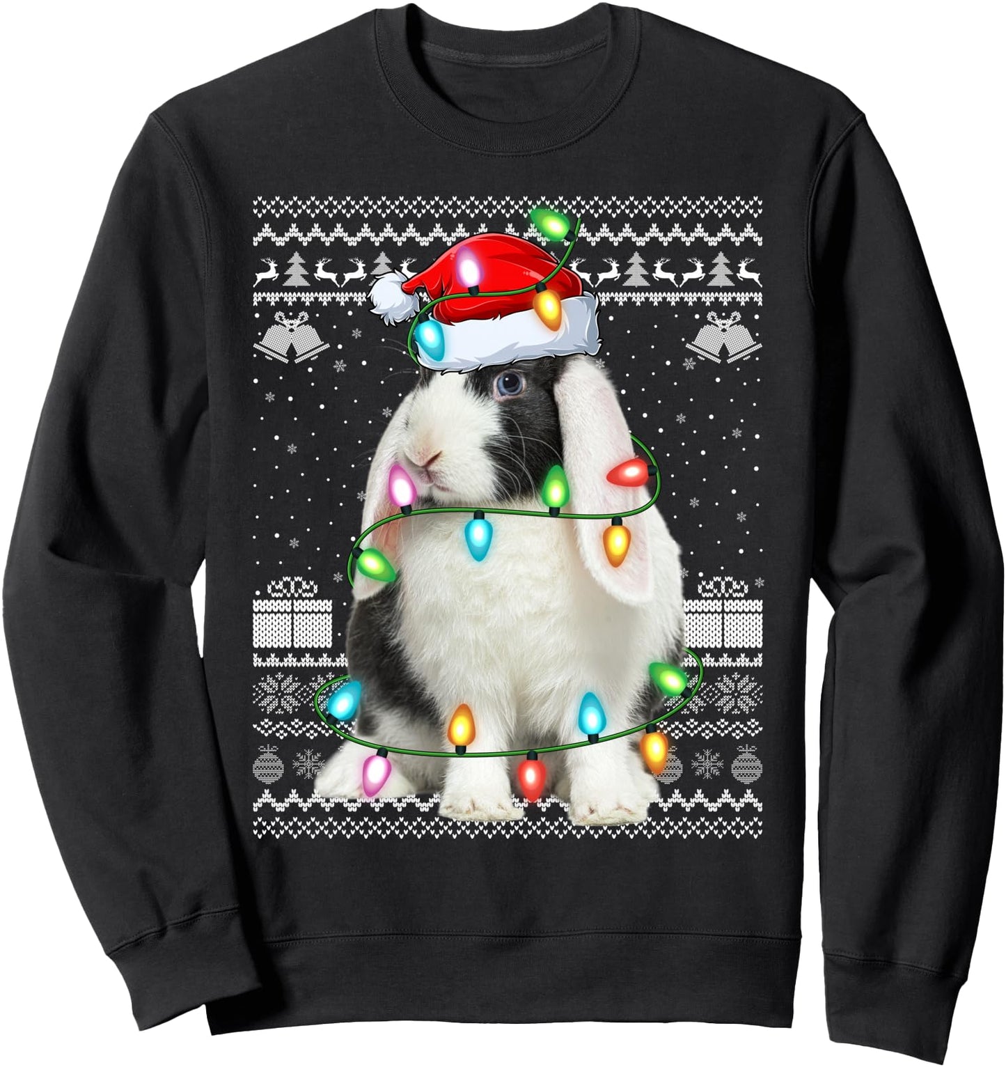 Bunny Rabbit Xmas Lights Ugly Christmas Sweaters Sweatshirt
