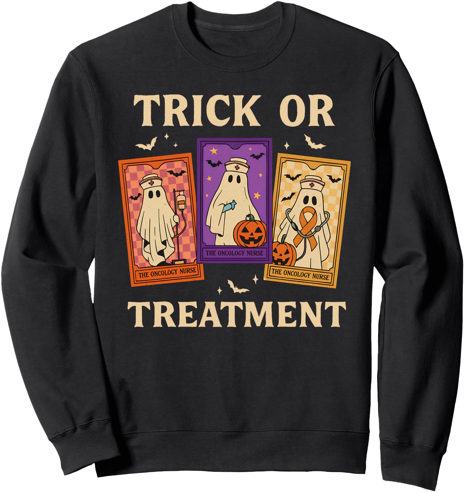 Preppy Oncology Nurse Halloween, HEM ONC, Trick Or Treatment Sweatshirt