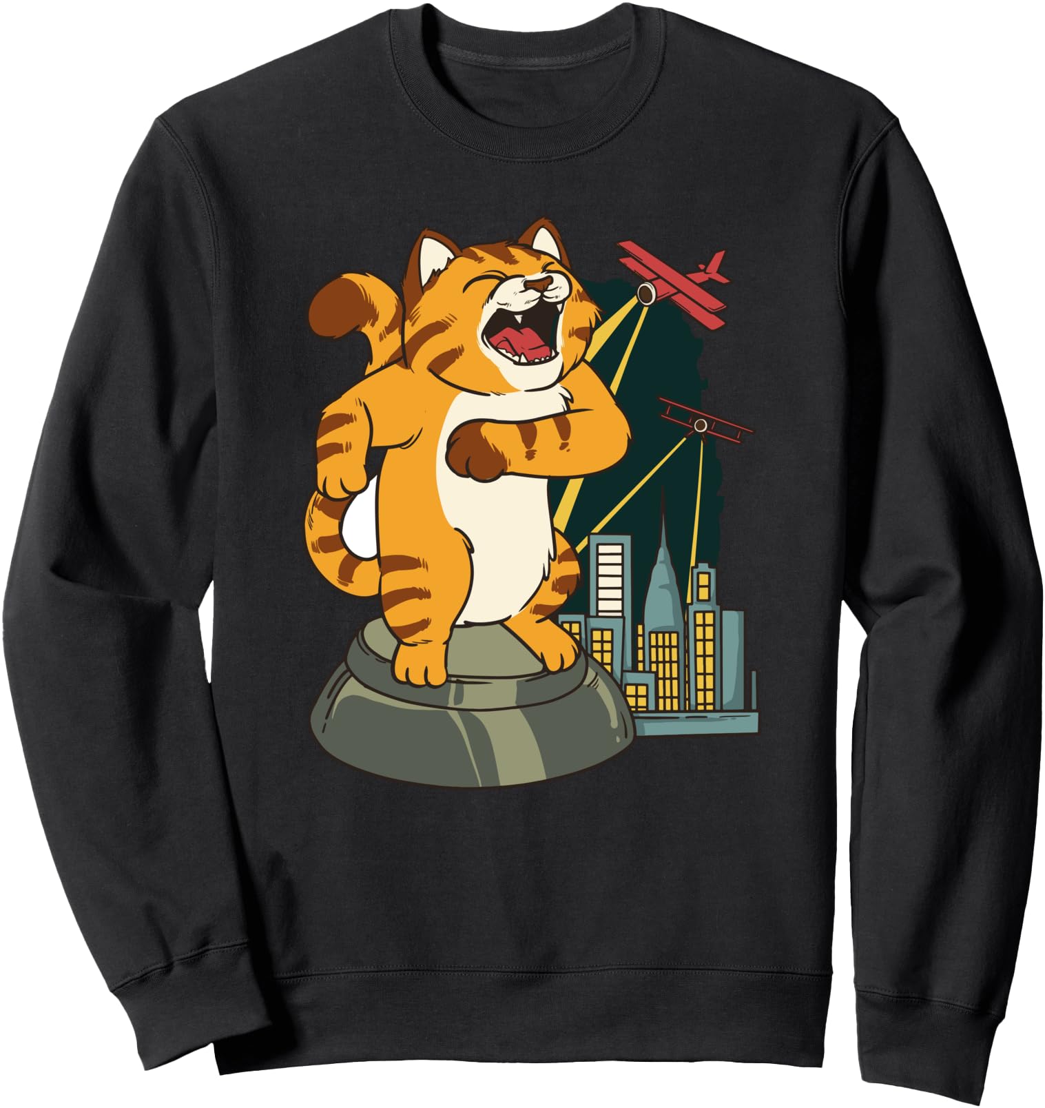 kitty-kong cat-kong funny japanese cat city gift Sweatshirt