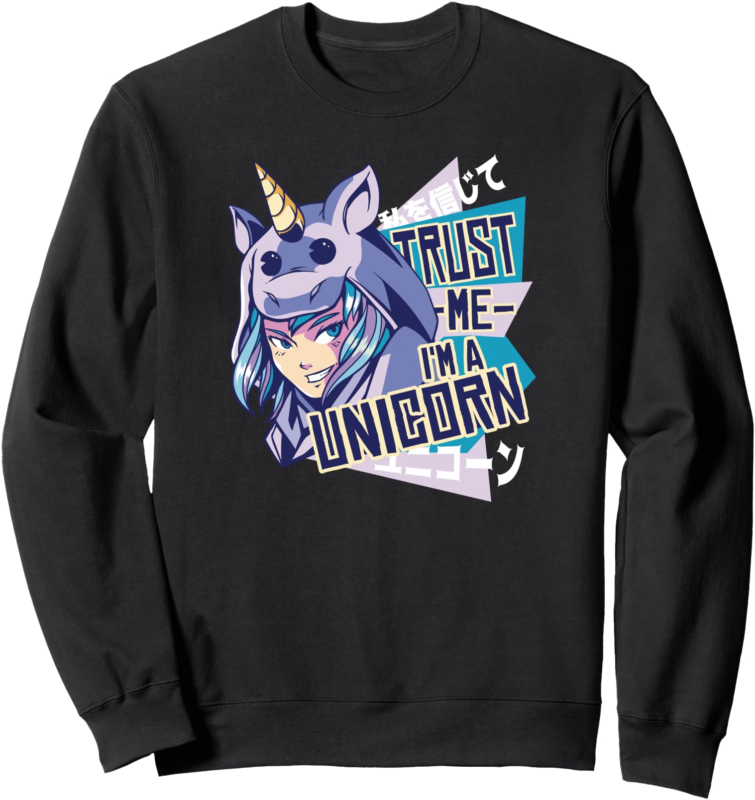 Cute Kawaii Anime Girl in Unicorn Costume - Japanese Sweatshirt
