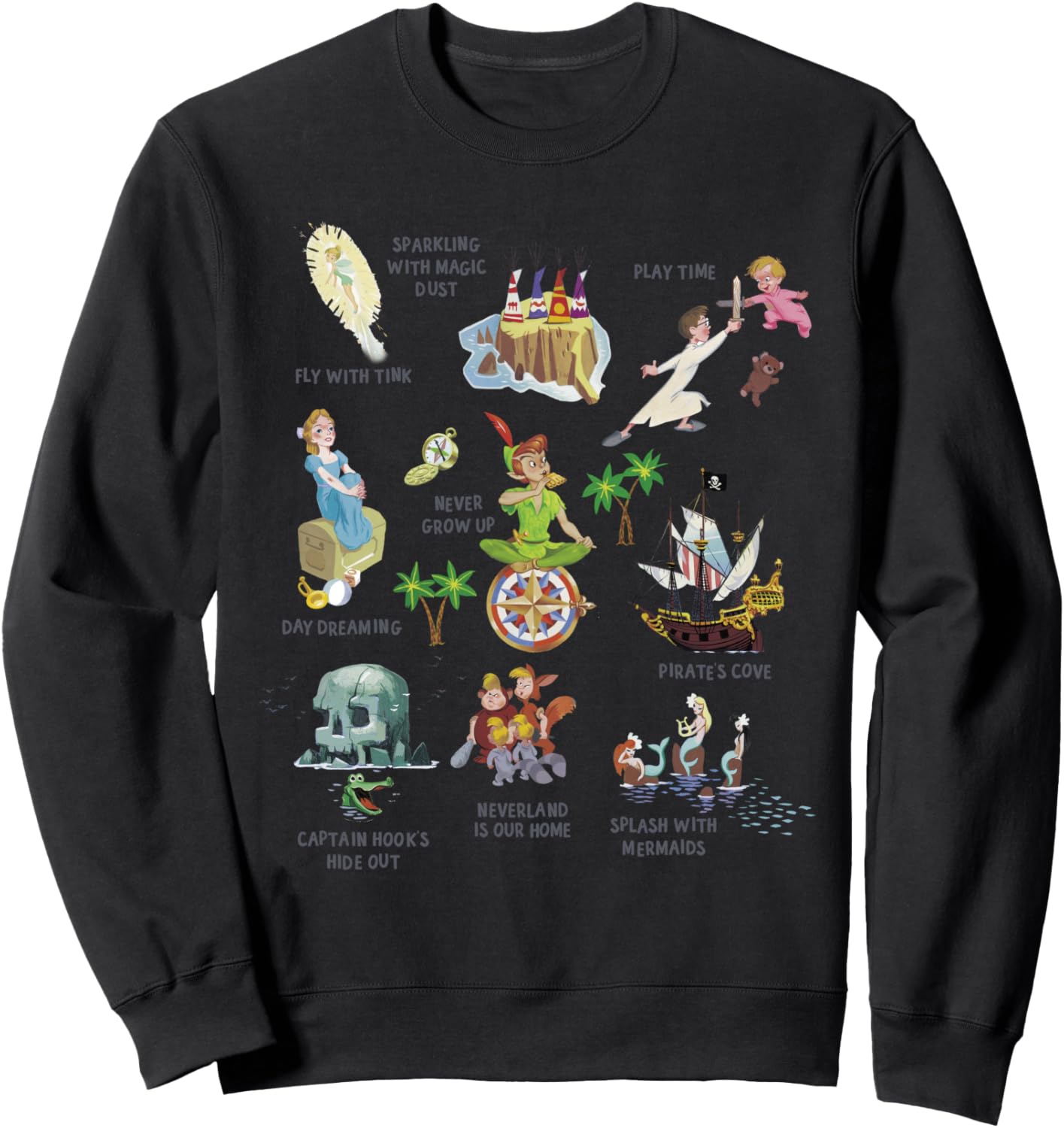Disney Peter Pan Group Icon Poster Sweatshirt