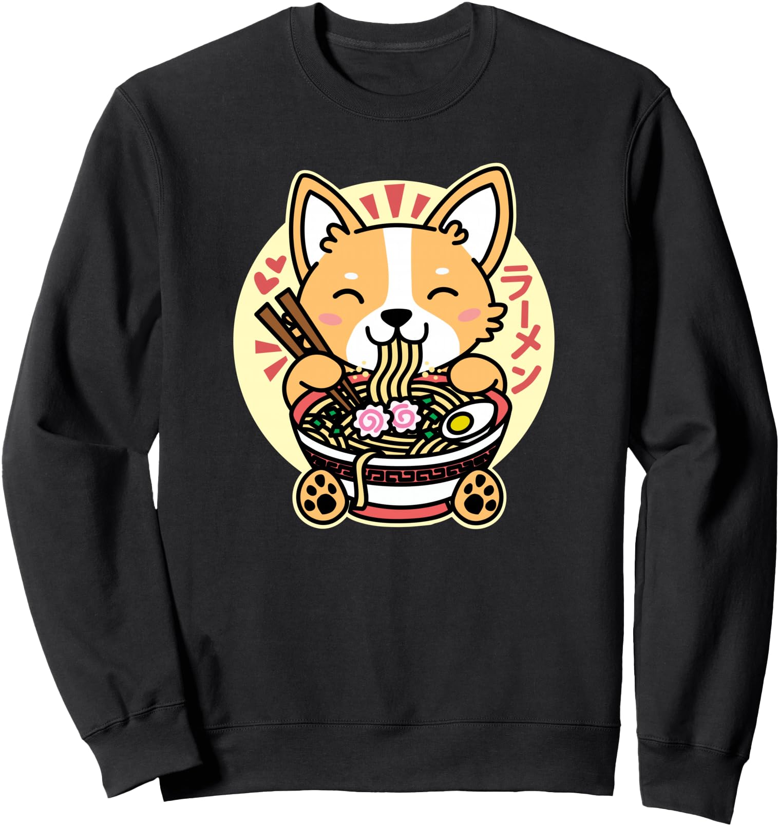 Kawaii Ramen Cute Anime Dog Corgi Japanese Noodles Sweatshirt