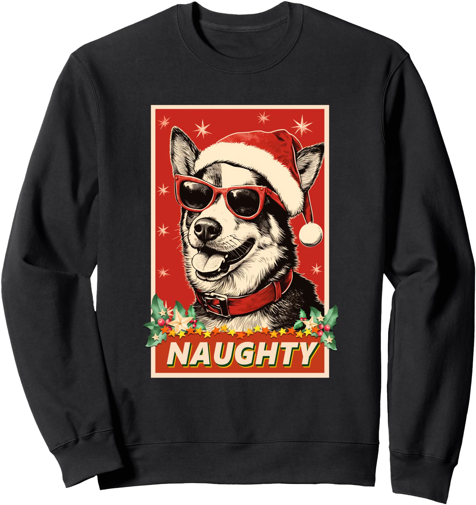 Funny Texas Heeler Christmas Naughty Vintage Sweatshirt