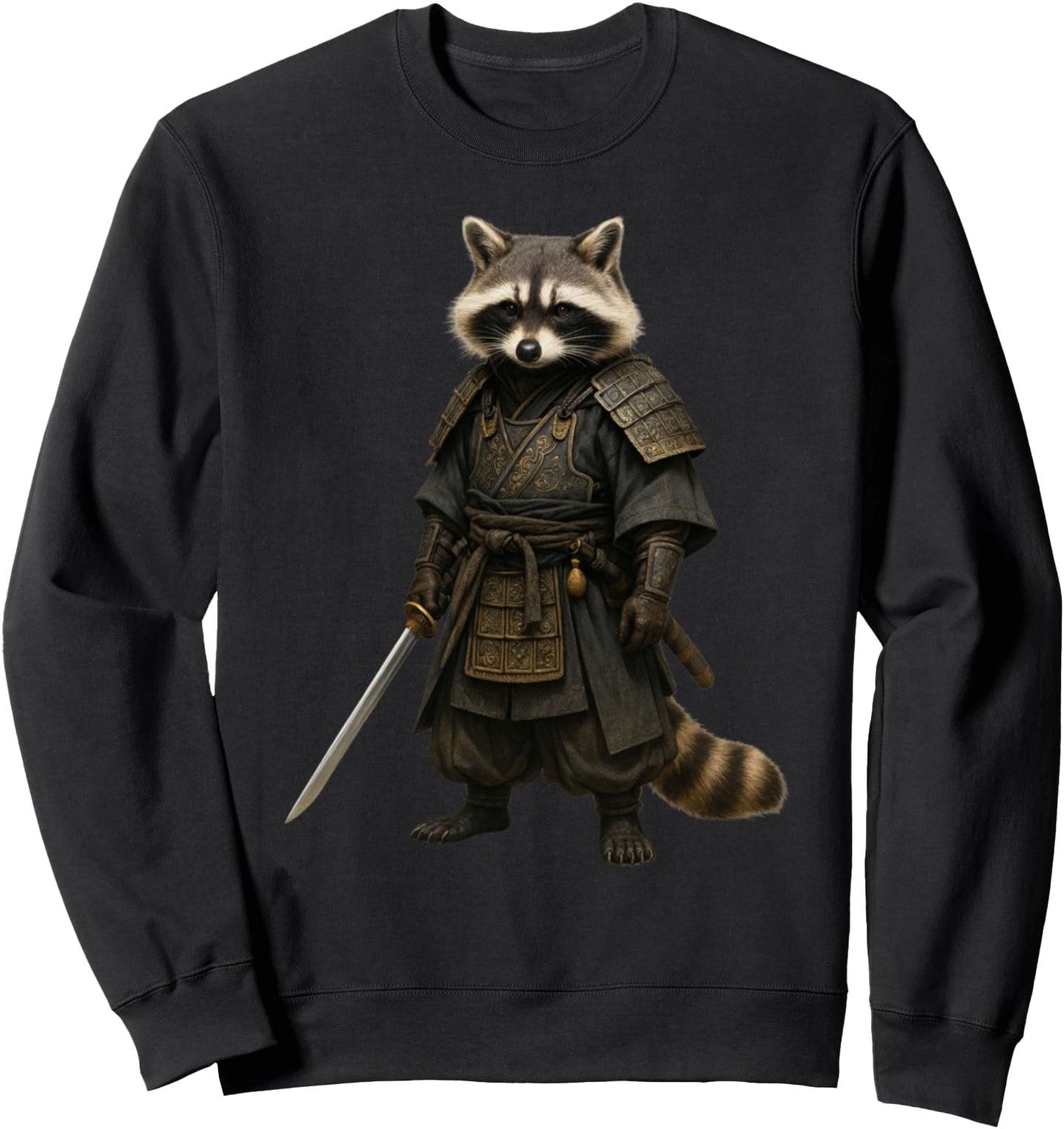 Samurai Raccoon Japanese Warrior Spirit Animal Design Sweatshirt