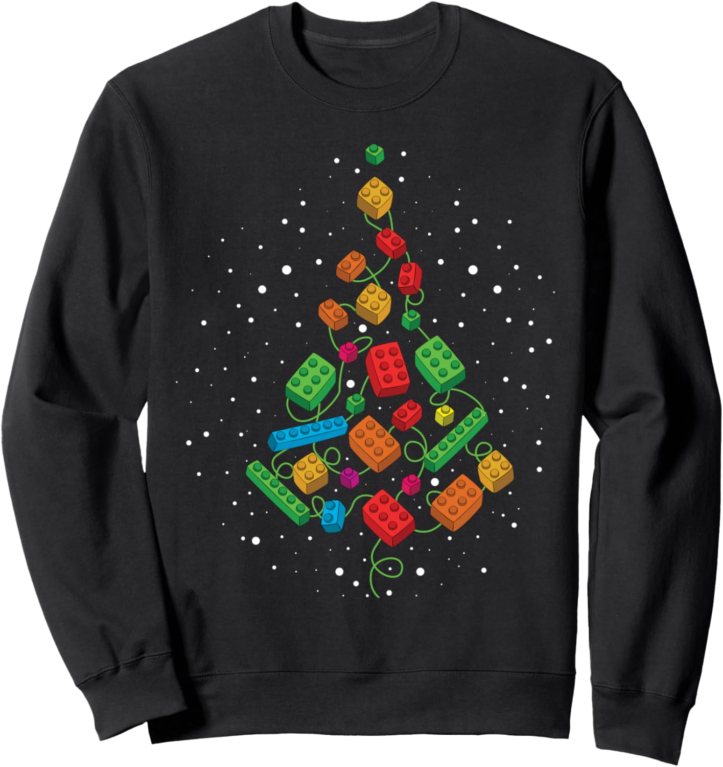 Block Building Builder Brick Christmas Tree Brick Builder Sweatshirt