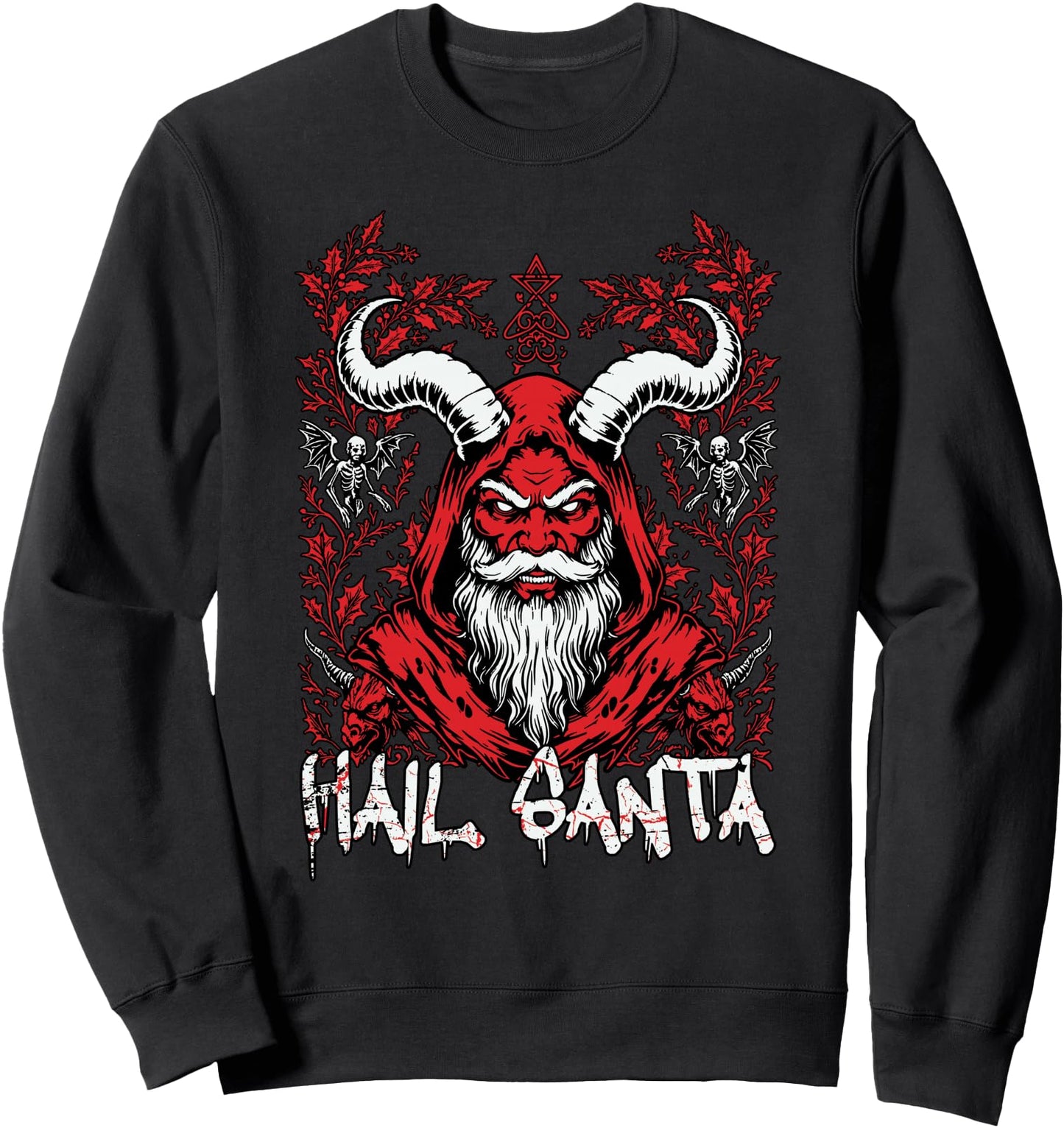 Hail Santa Pagan Happy Solstice Gothic Christmas Satanic Sweatshirt