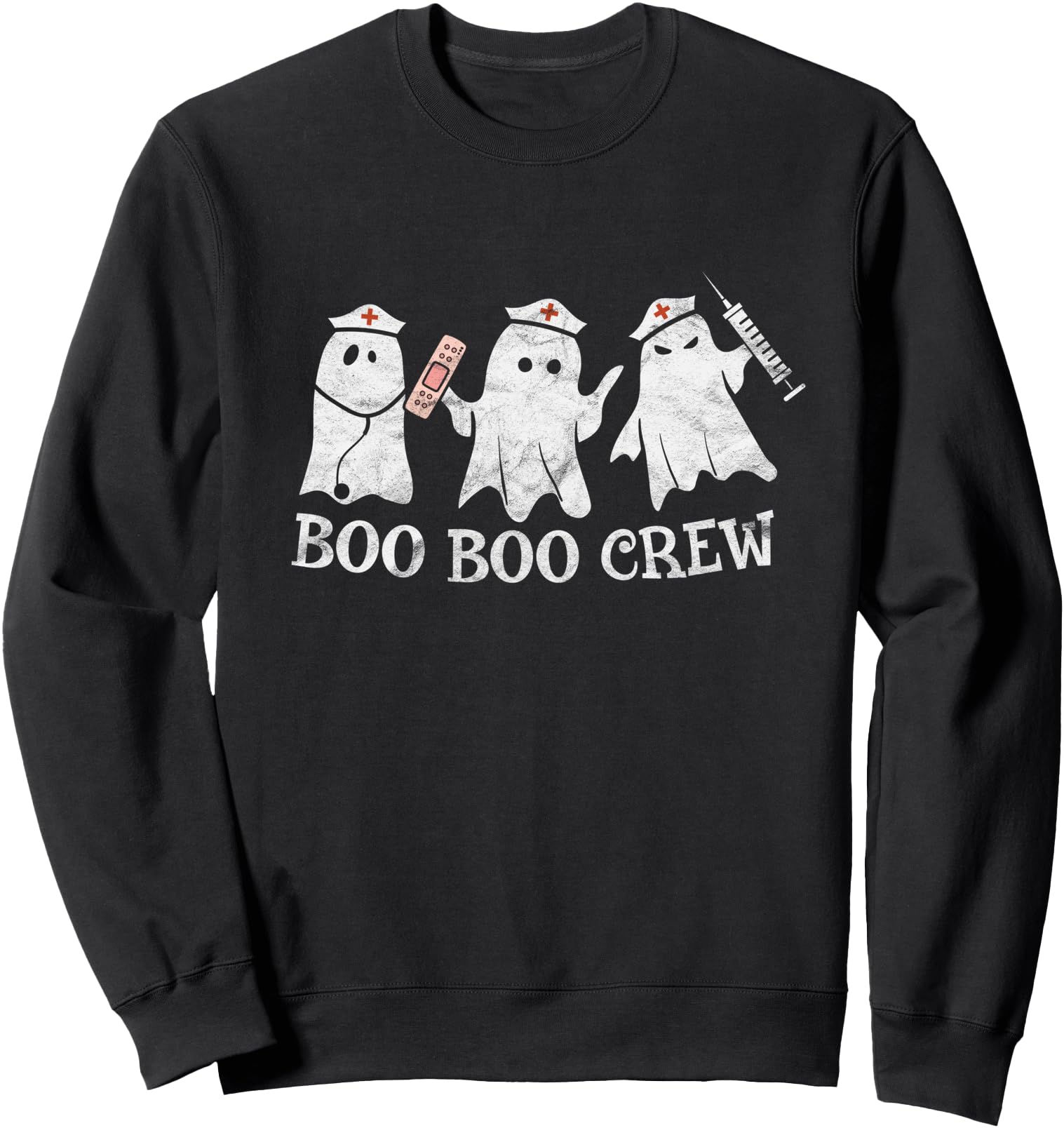 Vintage School ER RN ICU Halloween Ghost Boo Boo Crew Nurse Sweatshirt