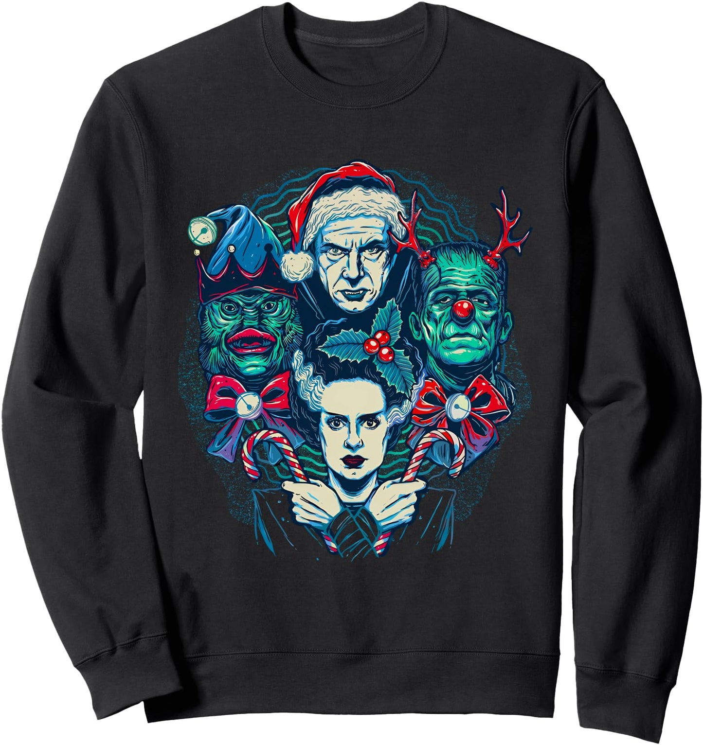 Vintage Funny Frankenstein Monsters Mash Spooky Christmas Sweatshirt