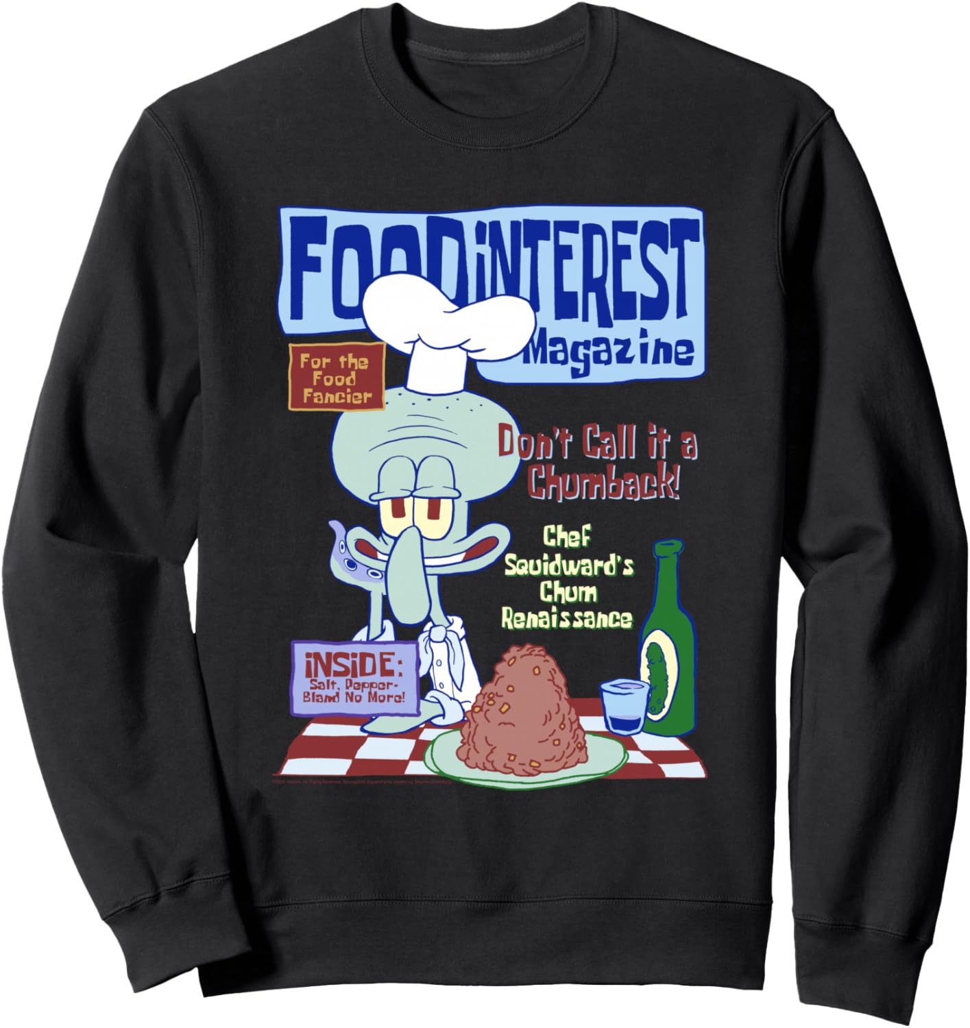 SpongeBob Food Interest Magazine Squidward Funny Cartoon Sweatshirt