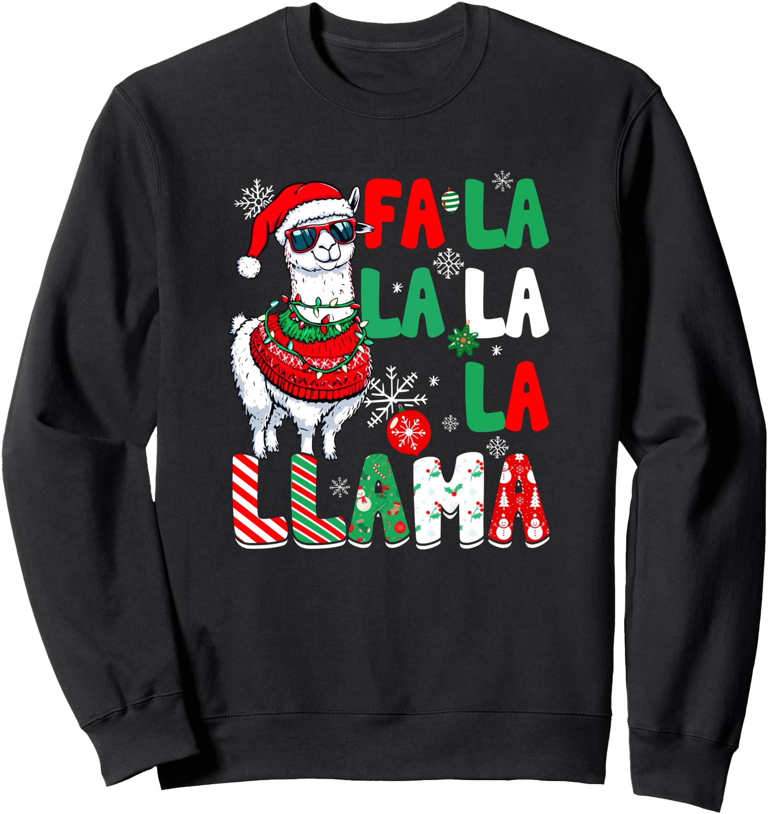 Fa La La Llama Funny Llama Christmas Animal Lover Men Women Sweatshirt