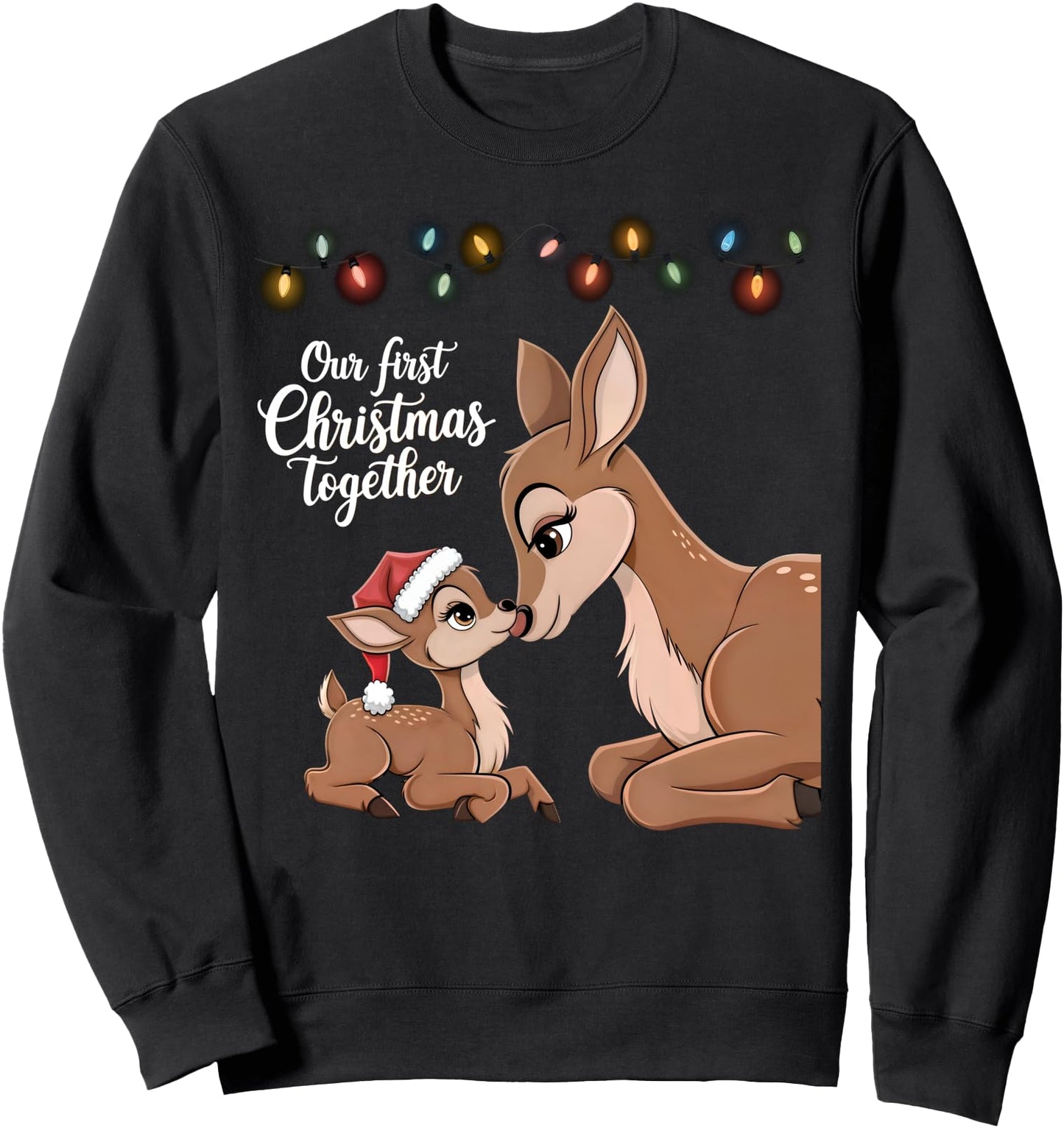 Our First Christmas Together Matching Reindeer Mom Baby Sweatshirt