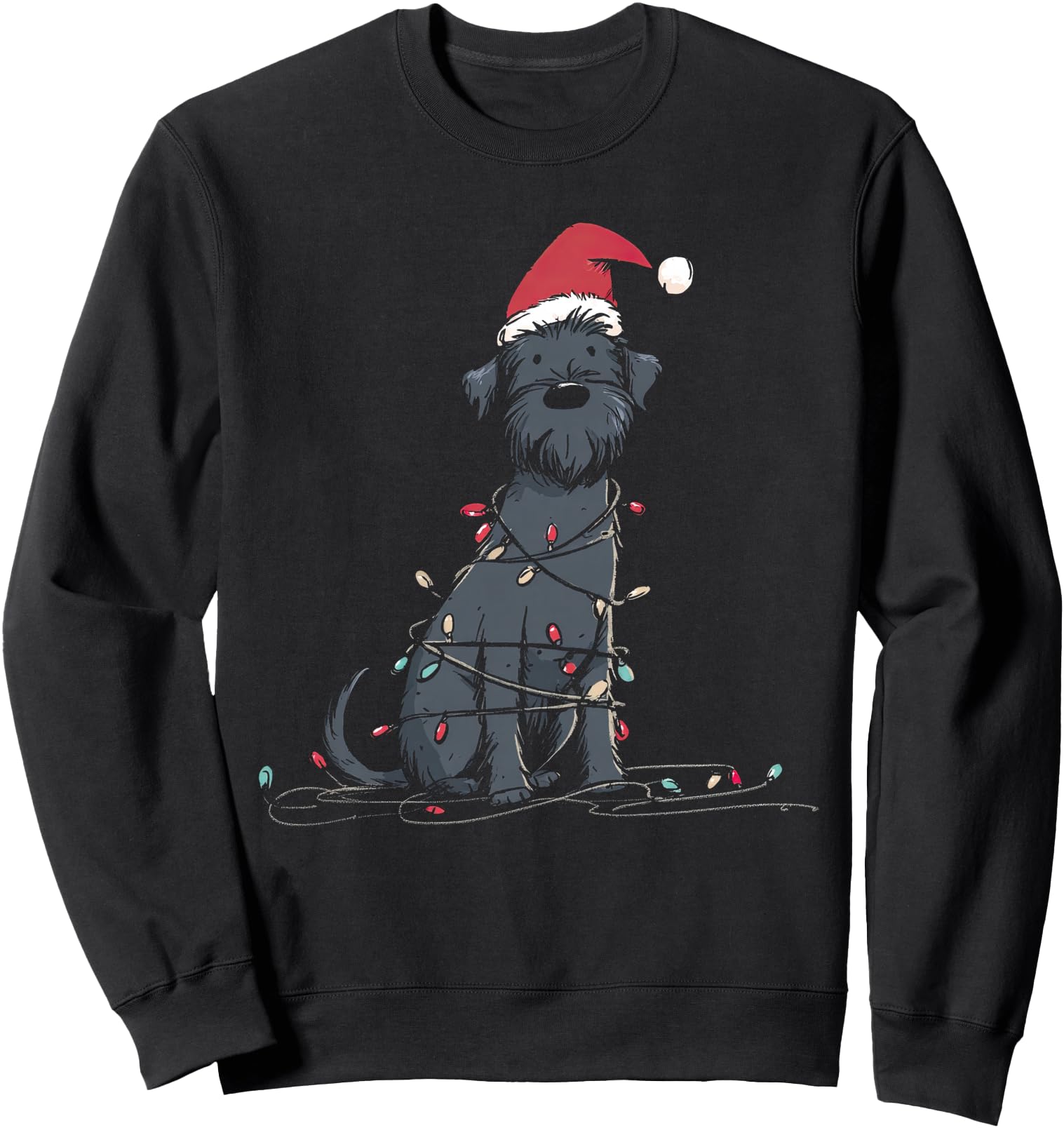 Funny Schnoodle Christmas Graphics Dog Lights Lover Sweatshirt