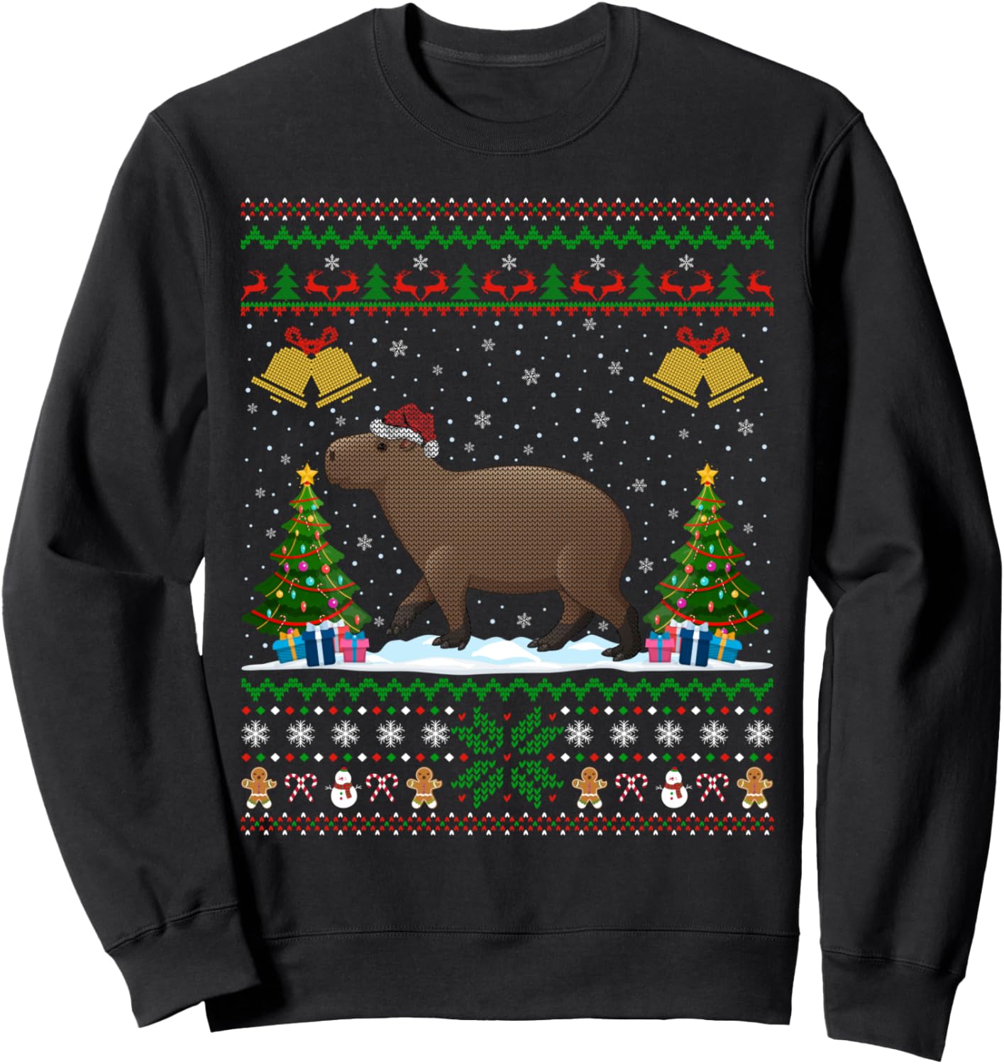 Capybara Animal Lover Xmas Gift Ugly Capybara Christmas Sweatshirt