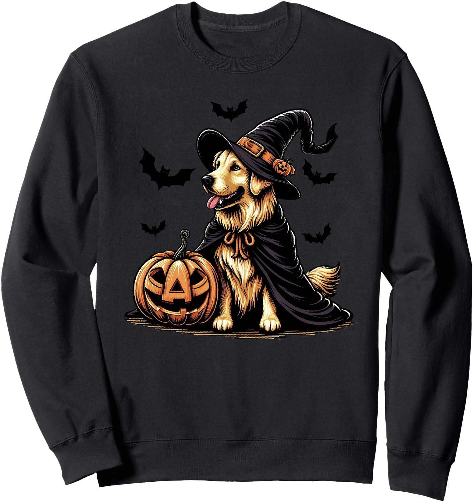 Funny Golden Retriever Dogs Ghost Boo Witch Spooky Halloween Sweatshirt