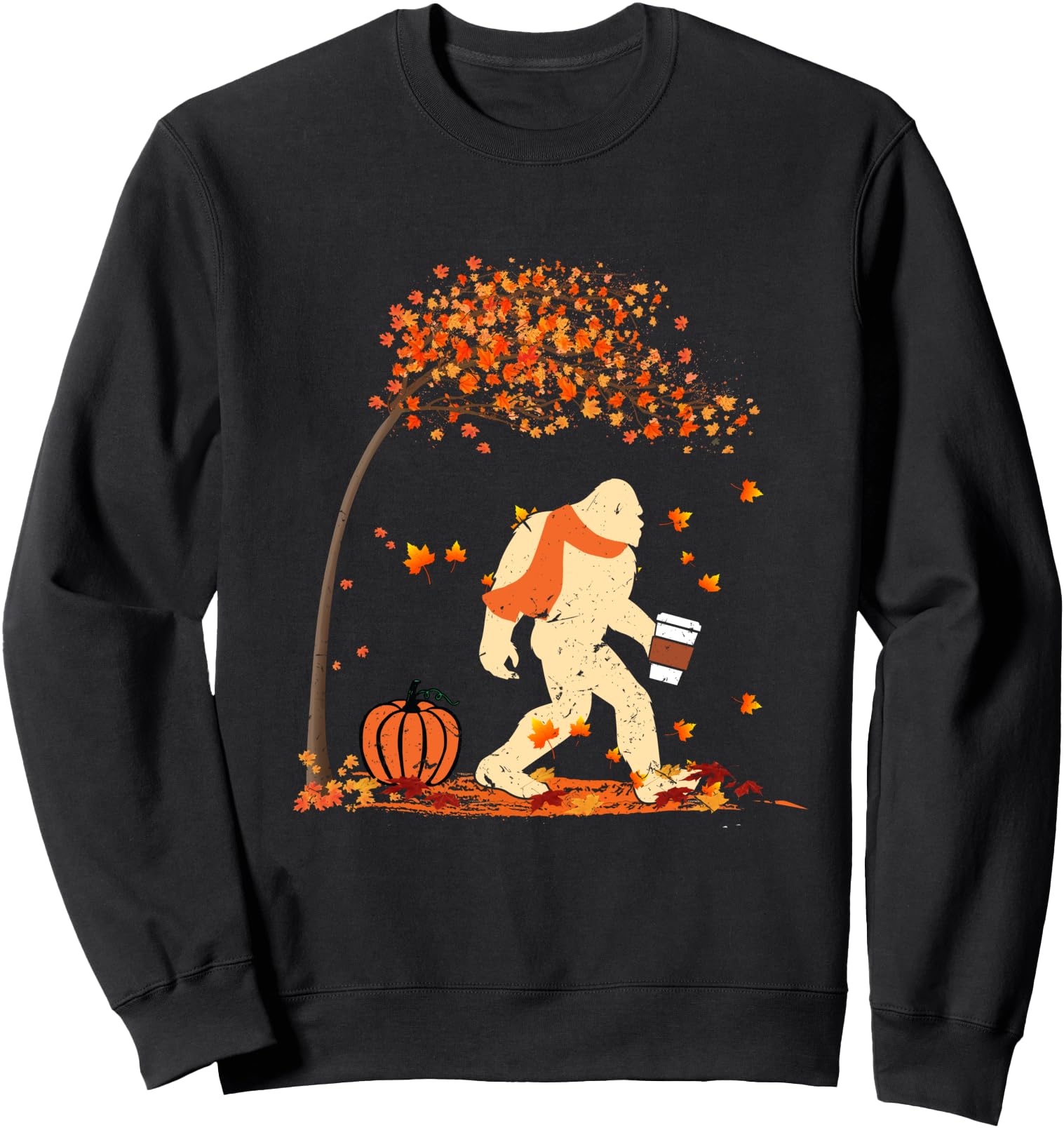 Ph Vintage Bigfoot Pumpkin Spice Costume Fall Tree Leaves Sweatshirt