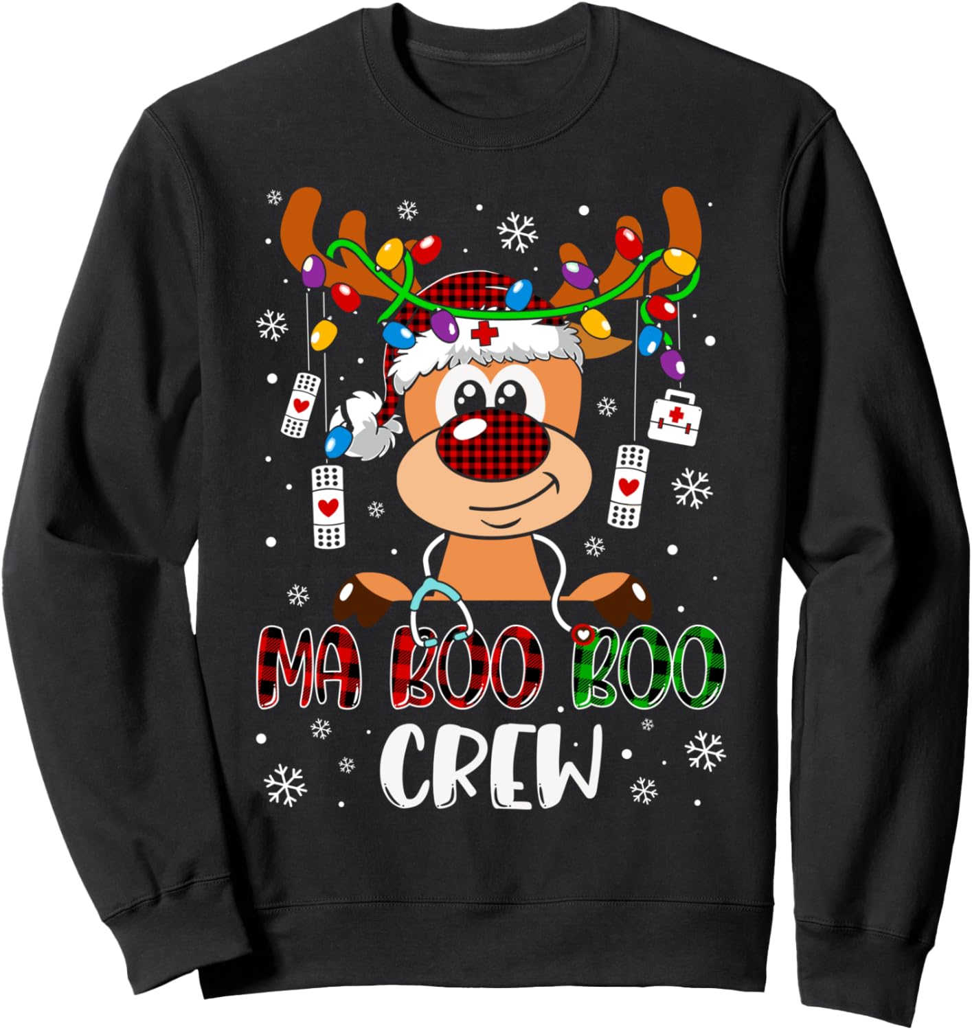 Medical Assistant Boo Crew Reindeer Nurse Christmas Sweatshirt