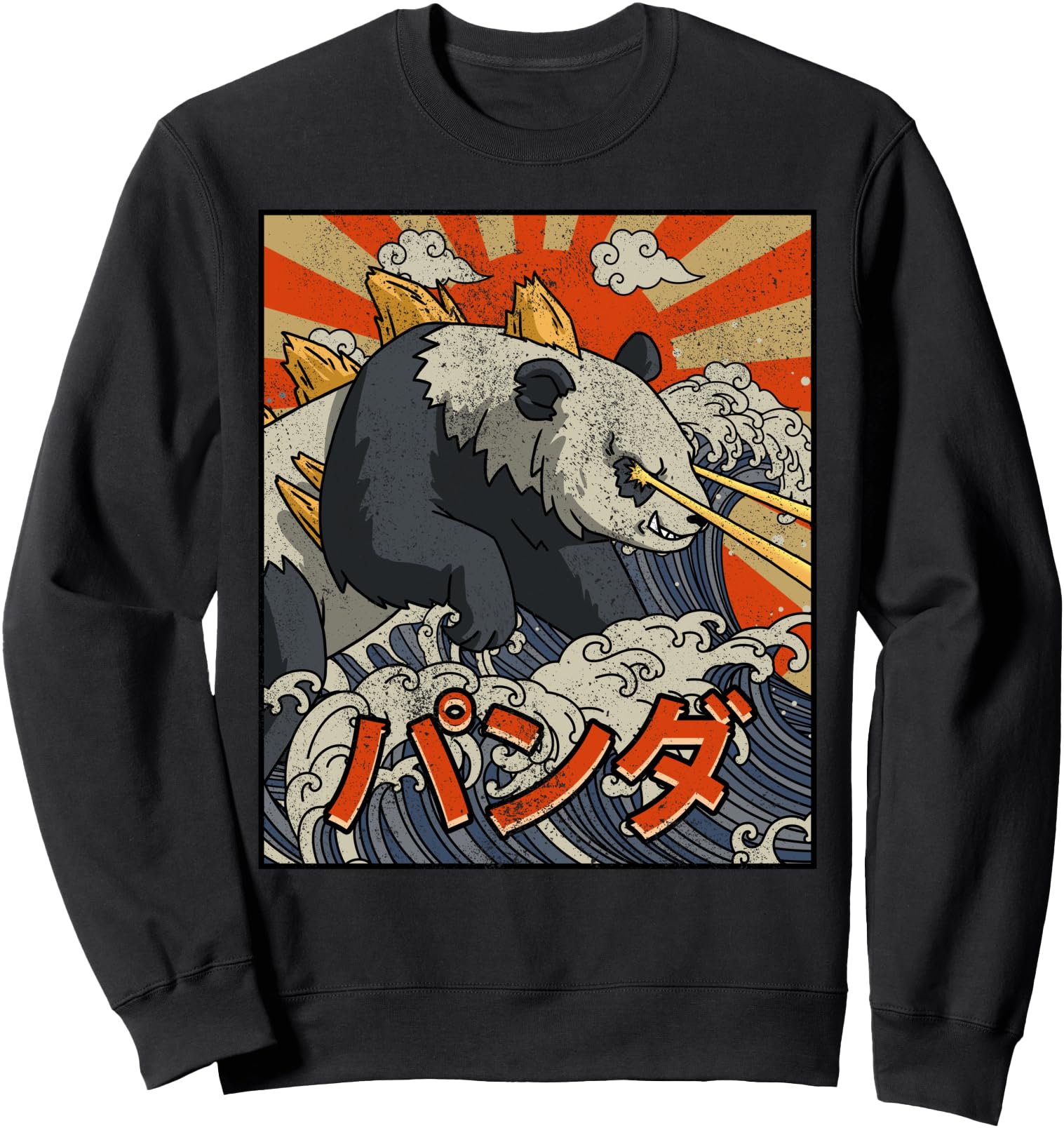 Kaiju Panda Great Wave Off Kanagawa Japanese Kaijin Sweatshirt
