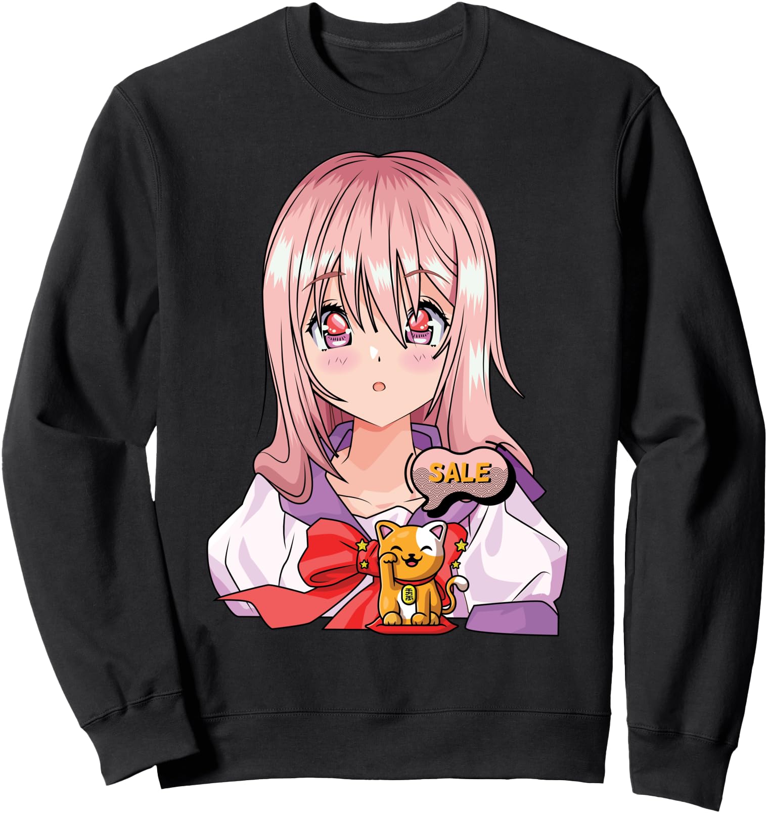 Cute Kawaii Anime Girl - Neko Cat - Japanese Aesthetics Sweatshirt