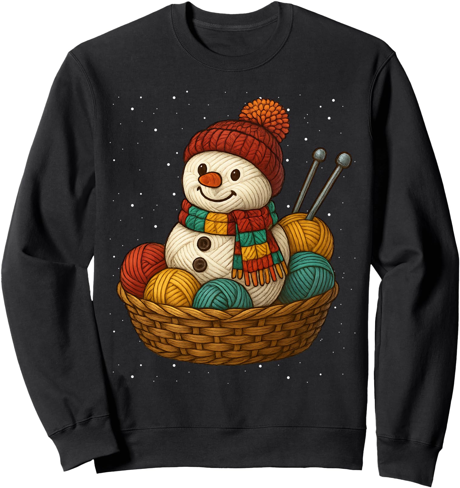 Yarn Snowman Knitting Crafting Crocheting Quilter Christmas Sweatshirt