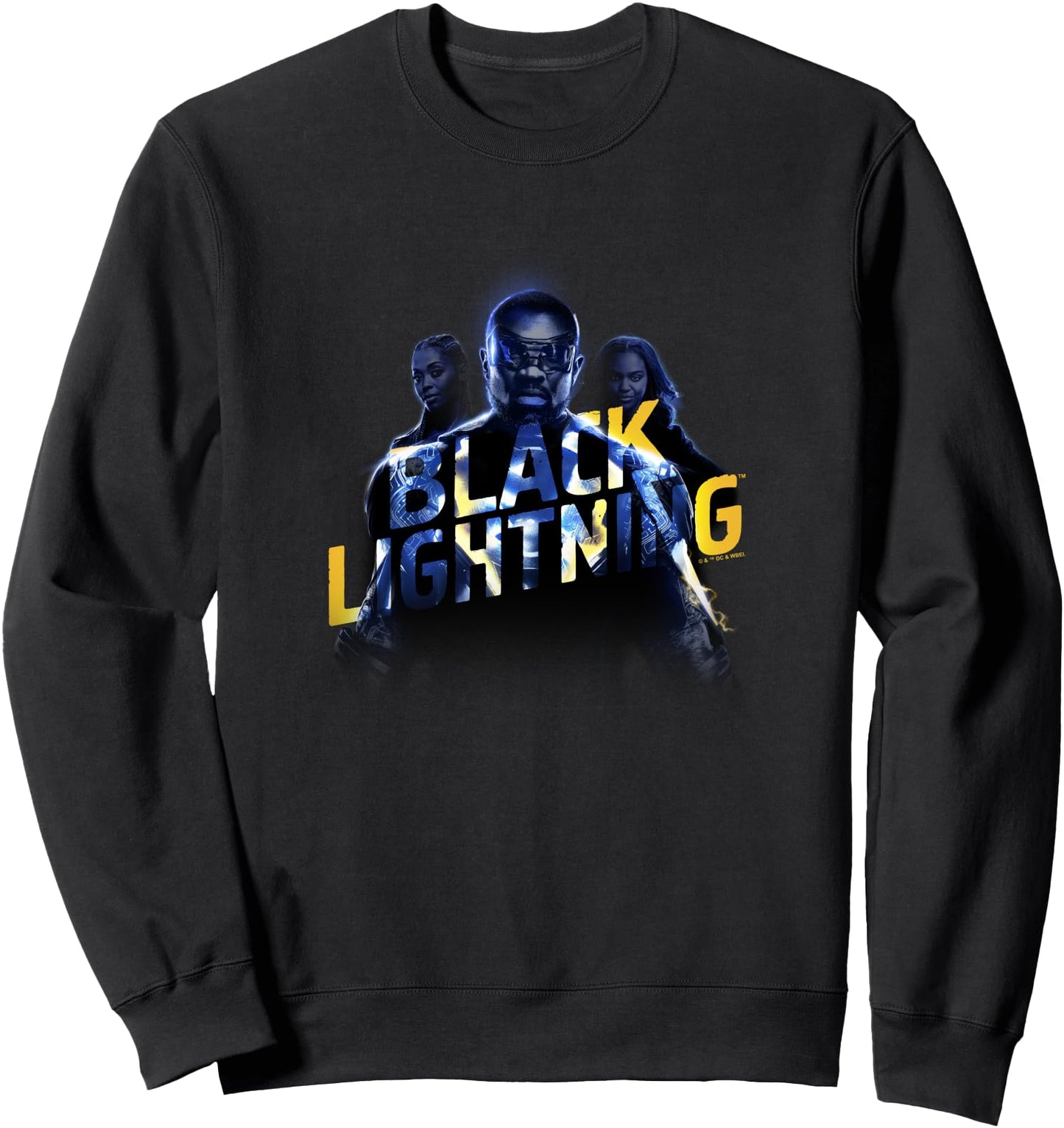 Black Lightning Super Hero Vigilante Character Logo Sweatshirt