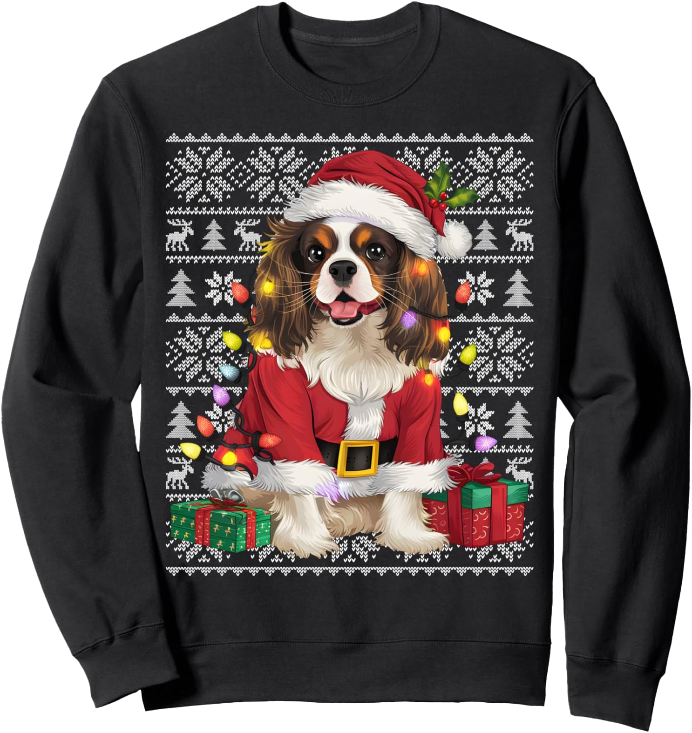 Xmas Ugly Santa Cavalier King Charles Spaniel Dog Christmas Sweatshirt