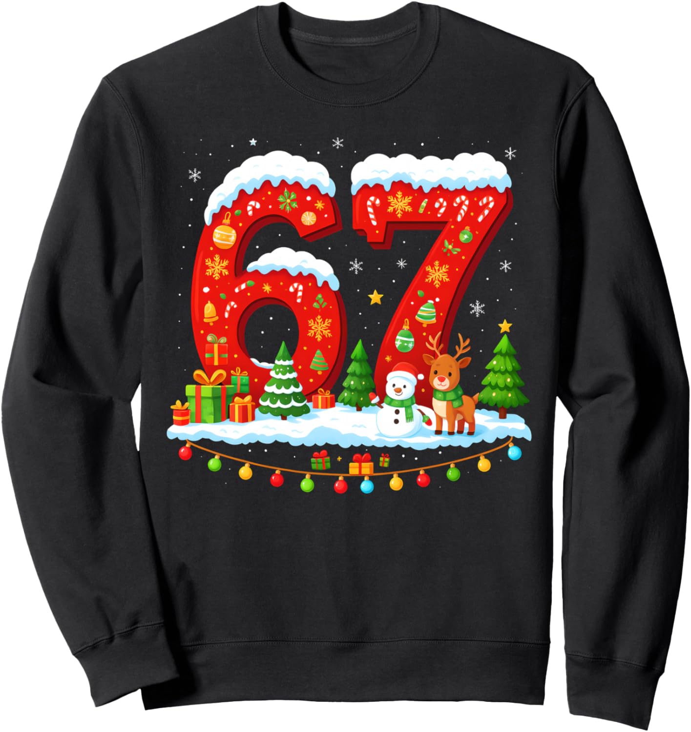 HUGvyn Funny Six Seven Meme Christmas Couples Xmas Saying 67 Sweatshirt