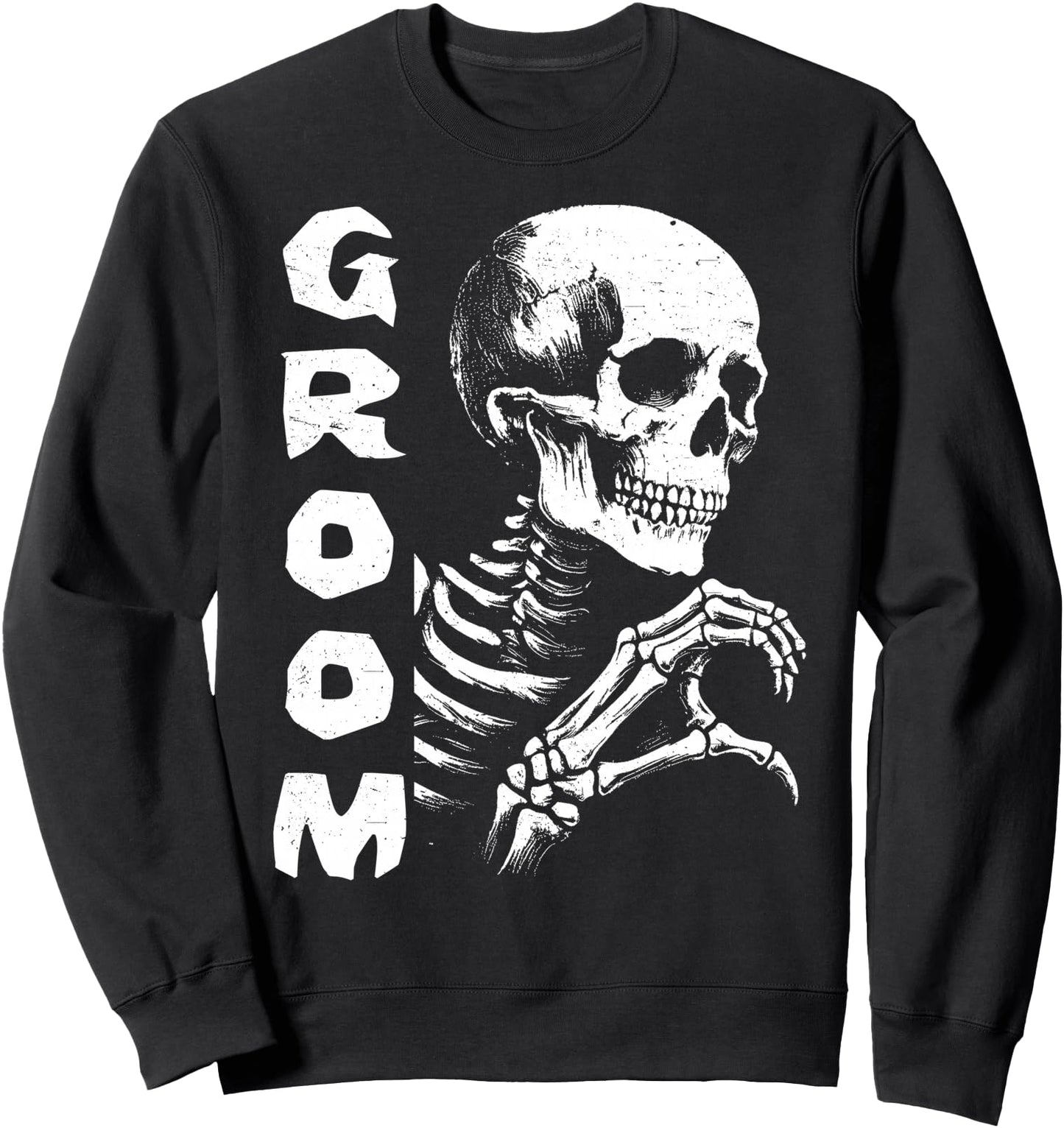 Spooky Groom Skeleton Hands Halloween Engagement Wedding Tee Sweatshirt