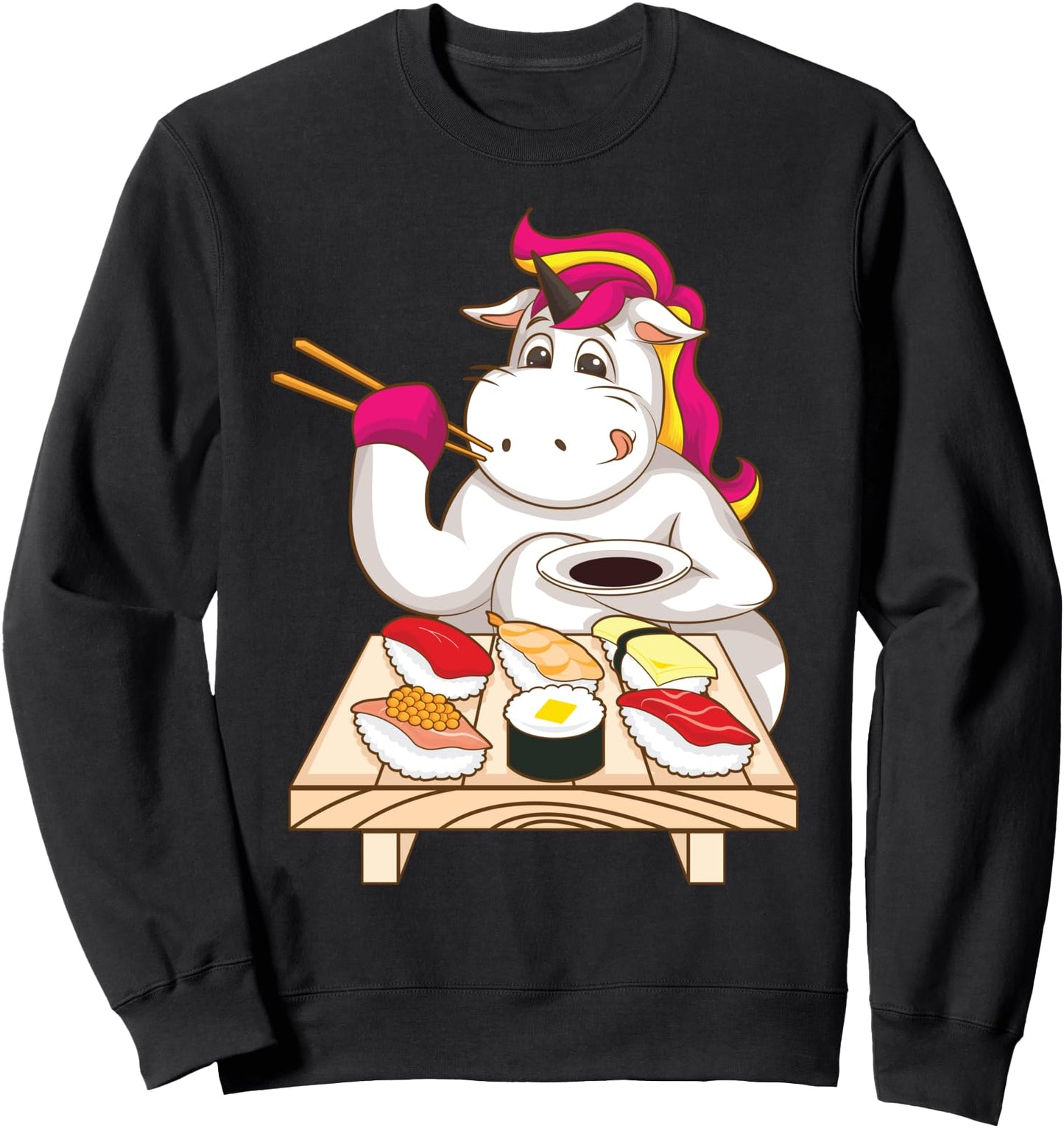 Cool Unicorn Eating Sushi Funny Japanese Food Lover Gift Sweatshirt