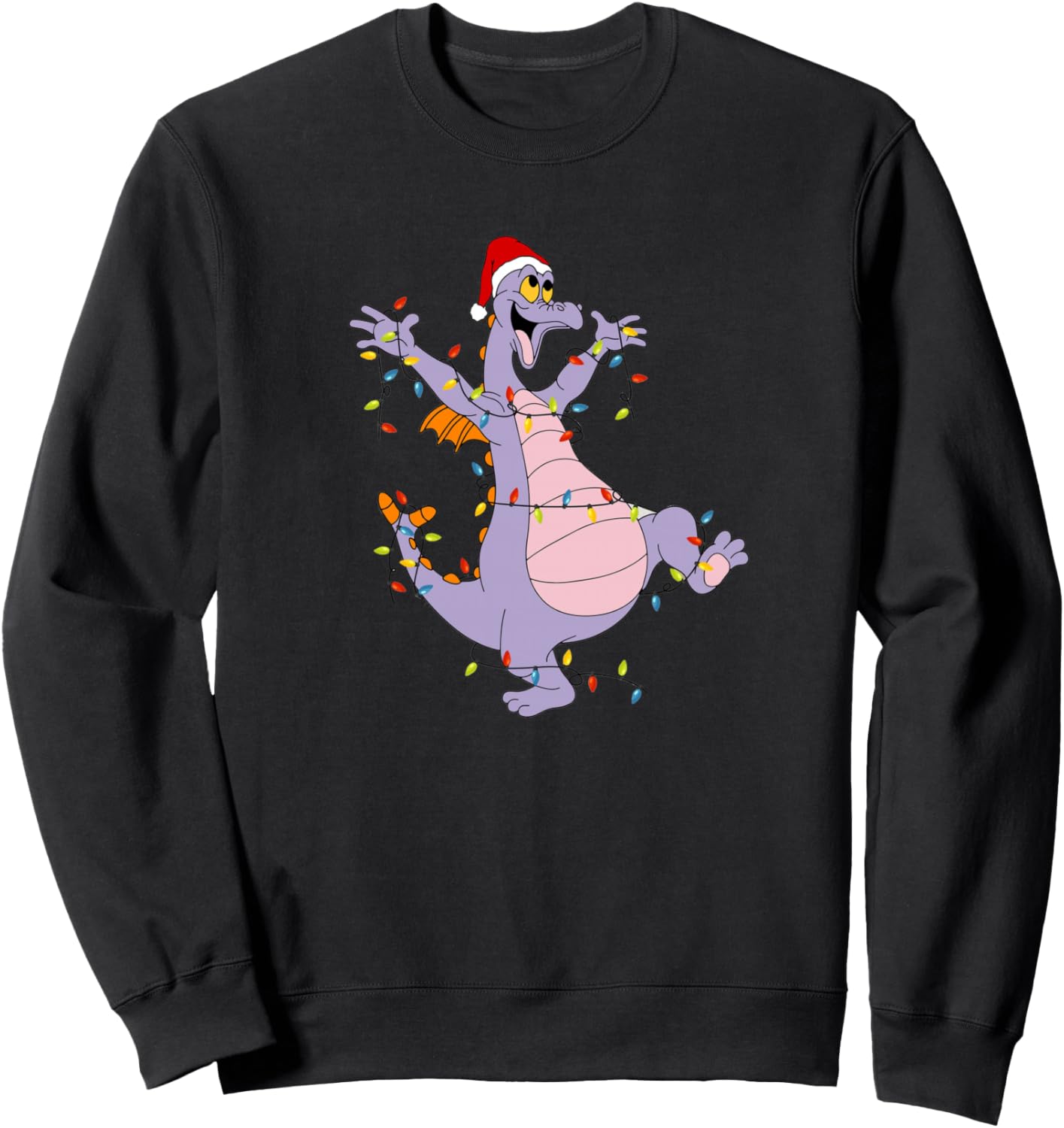 Funny Cute Dragon Figment Lights Christmas Santa Men, Women Sweatshirt