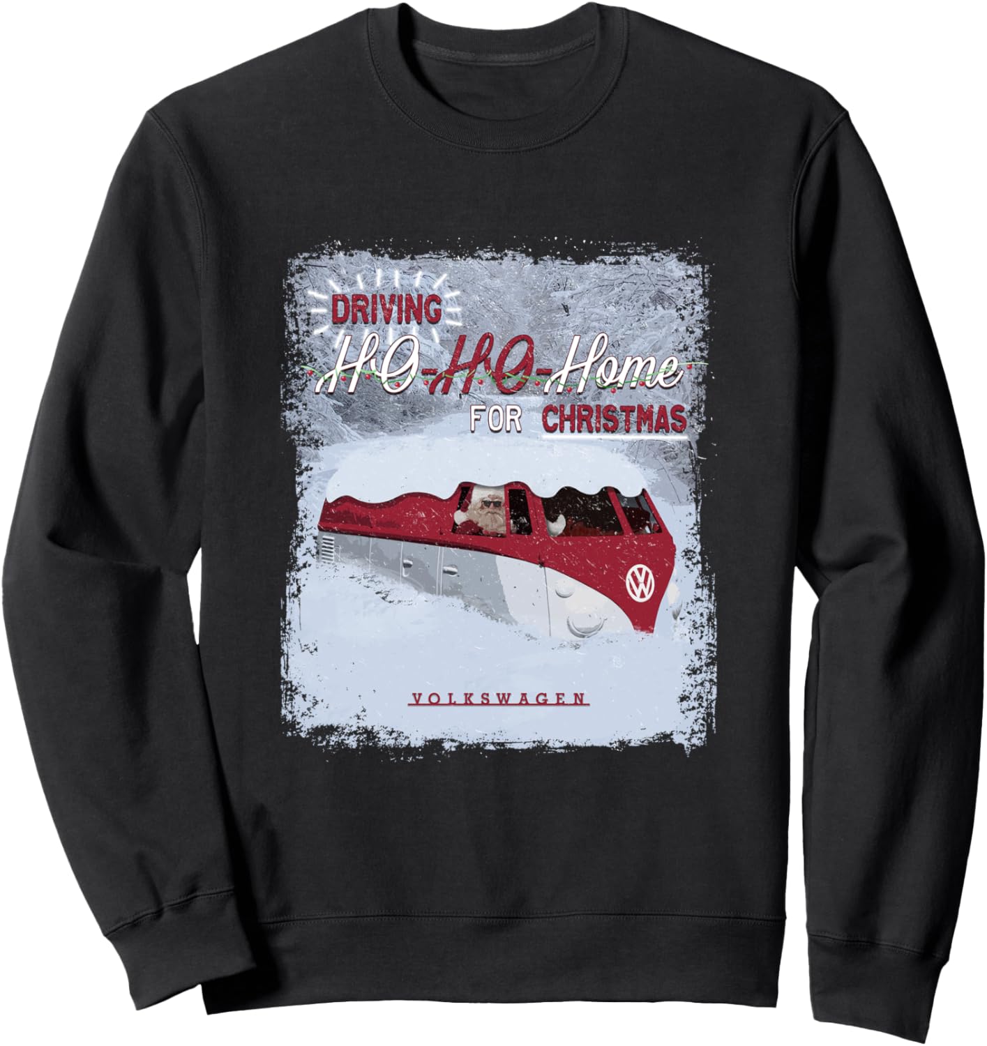 Volkswagen Camper Van Driving Ho Ho Home For Christmas Sweatshirt