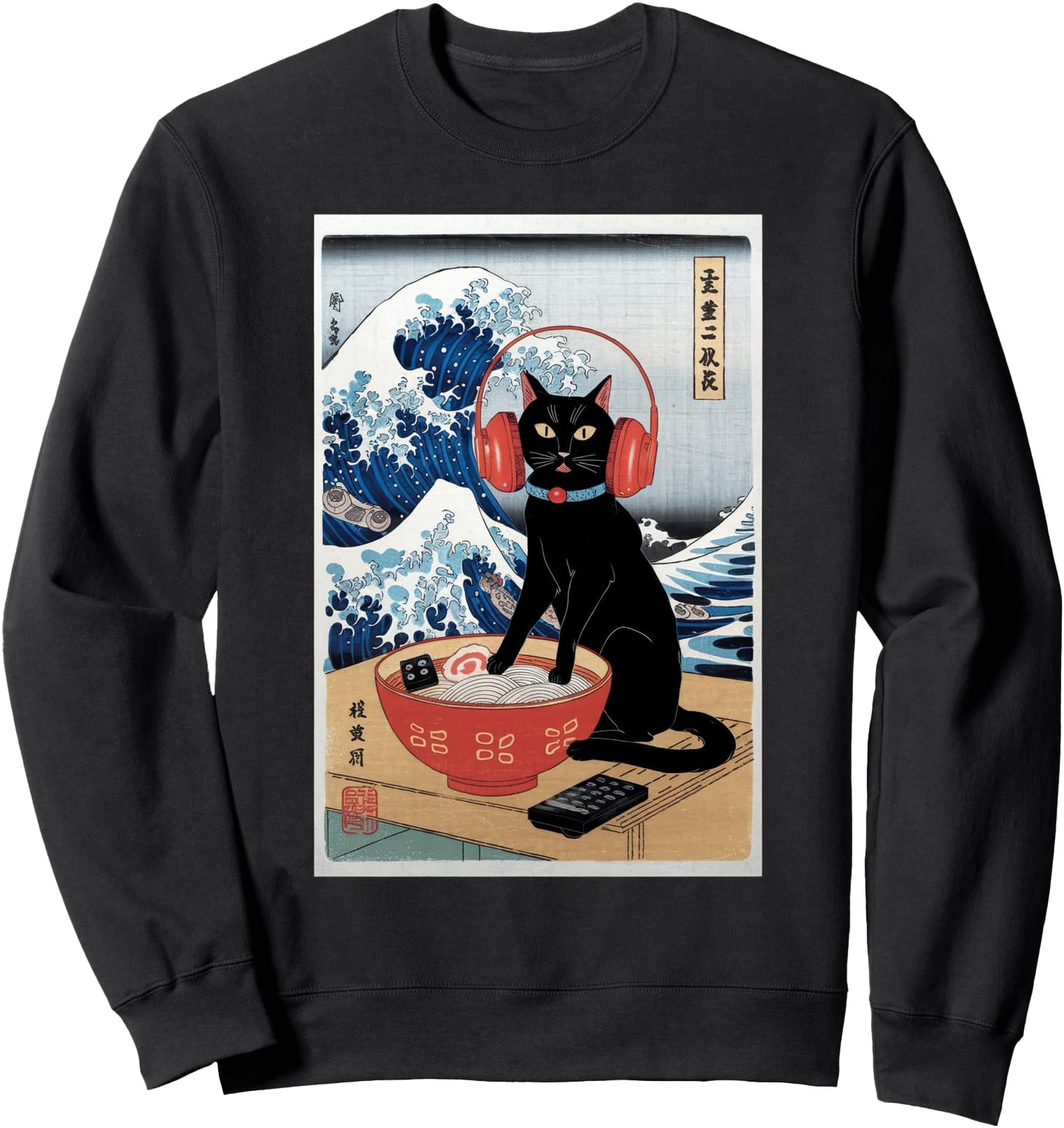 Ramen Cat Tshirt Gamer Kawaii Funny Retro Japanese Gaming Sweatshirt