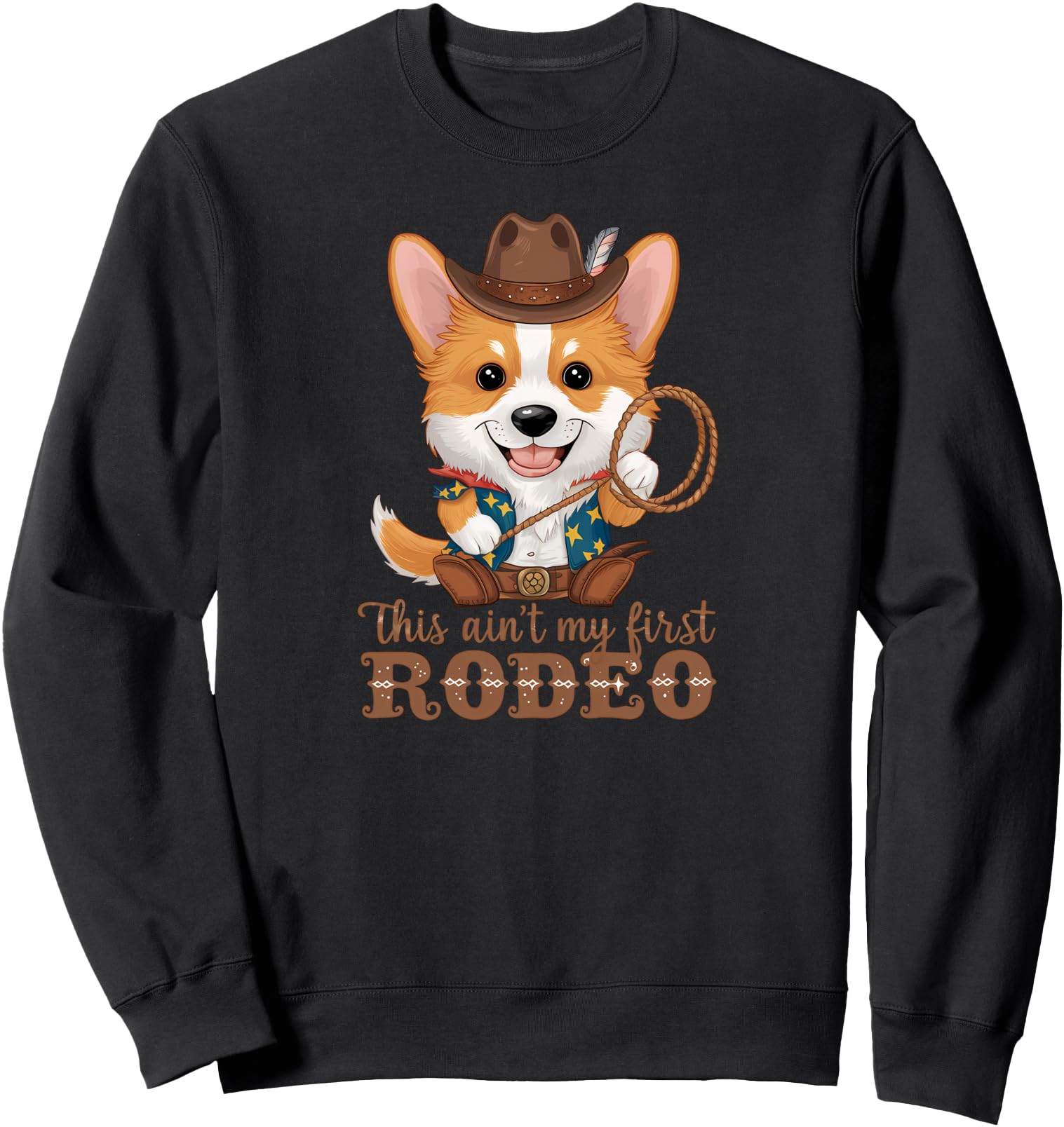 Funny Cute Corgi Rodeo Cowboy Western Pembroke Welsh Corgi Sweatshirt